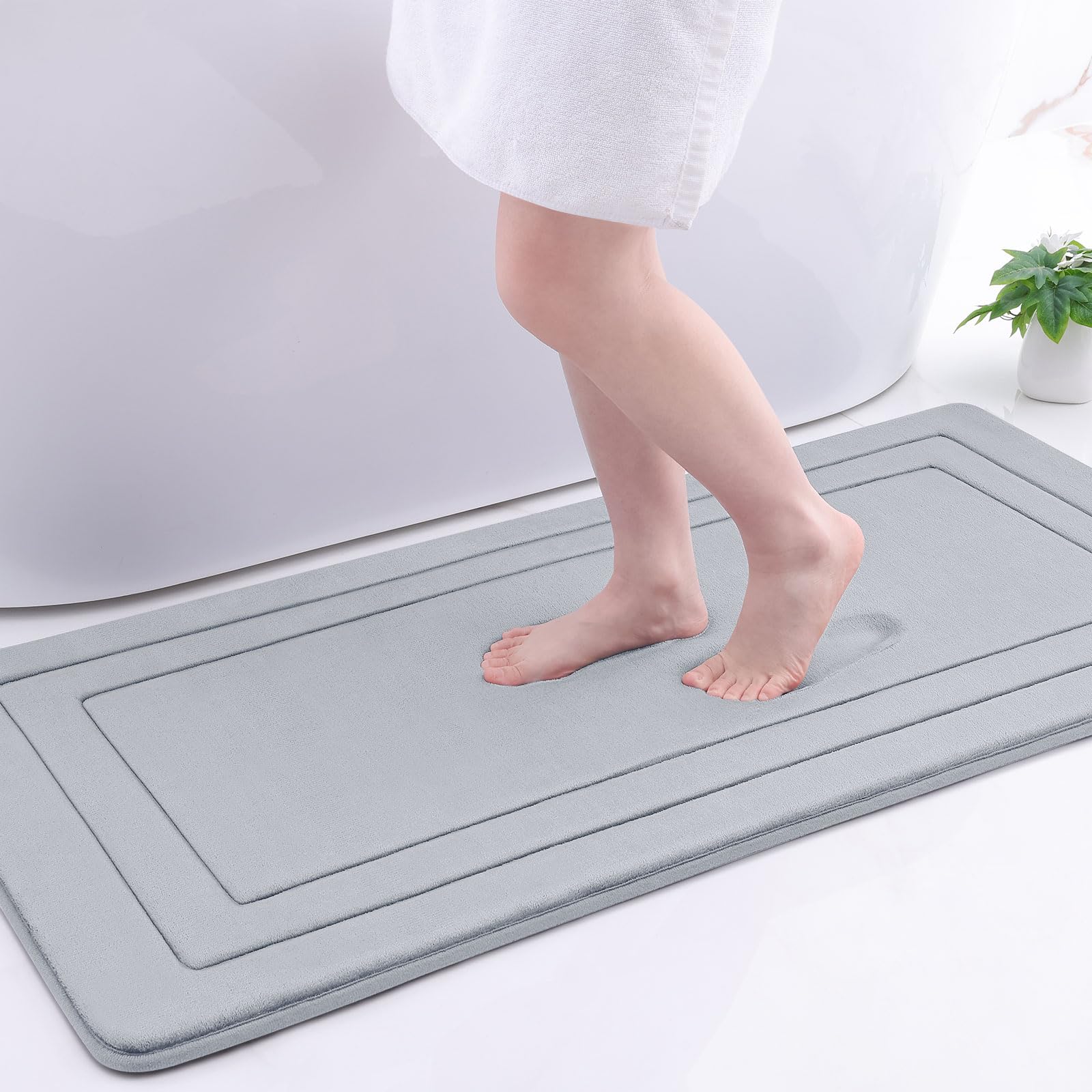 Arotive Memory Foam Bathroom Rug Mat 47X24, Ultra Soft And Absorbent Bath Mat, Machine Wash Dry, Comfortable Bath Rug Carpet For