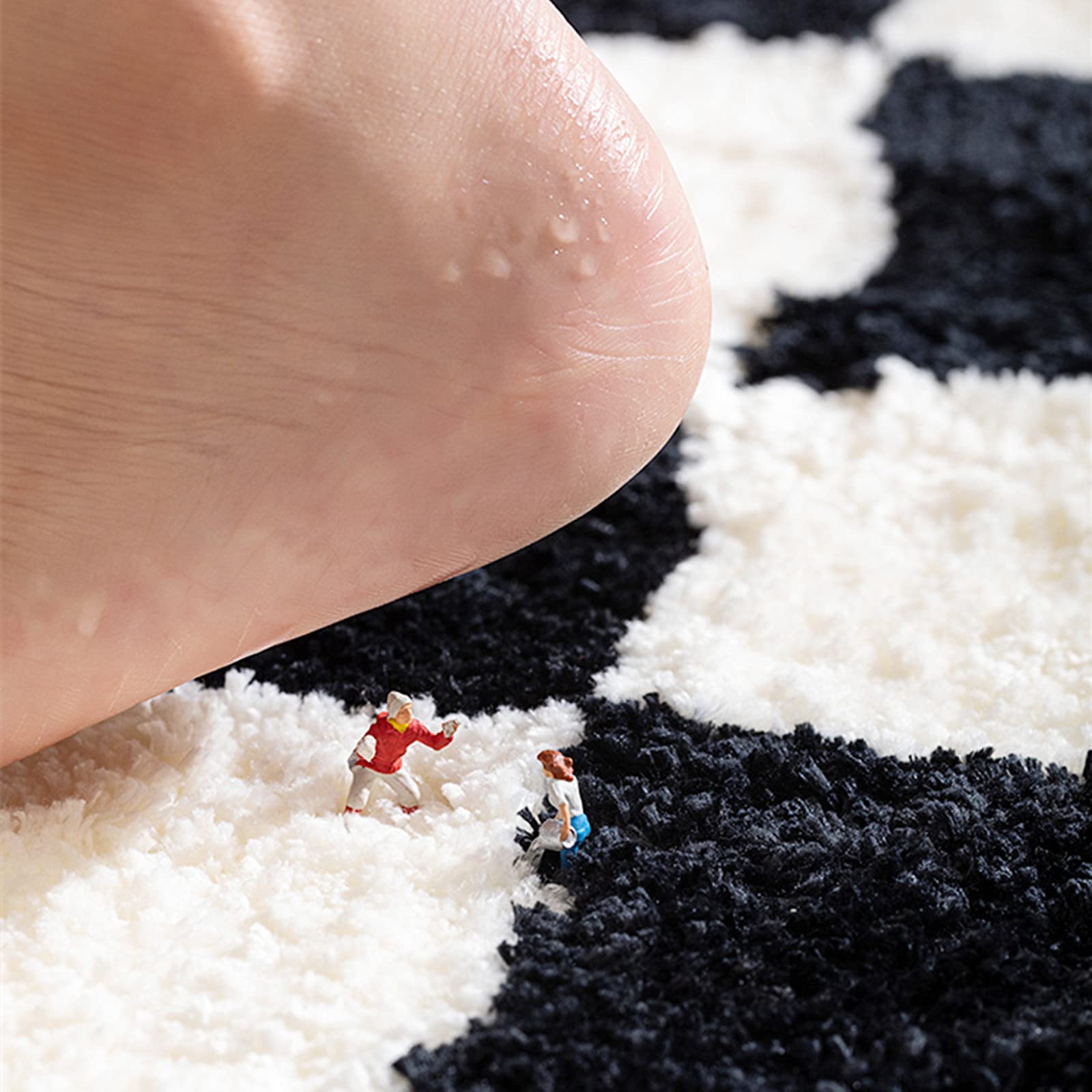 Levinis Good Bath Mat Washable Black And White Bathroom Rugs Funny Cute Bathroom D  Cor Shaggy Soft Absorbent Shower Rug Bath Ru