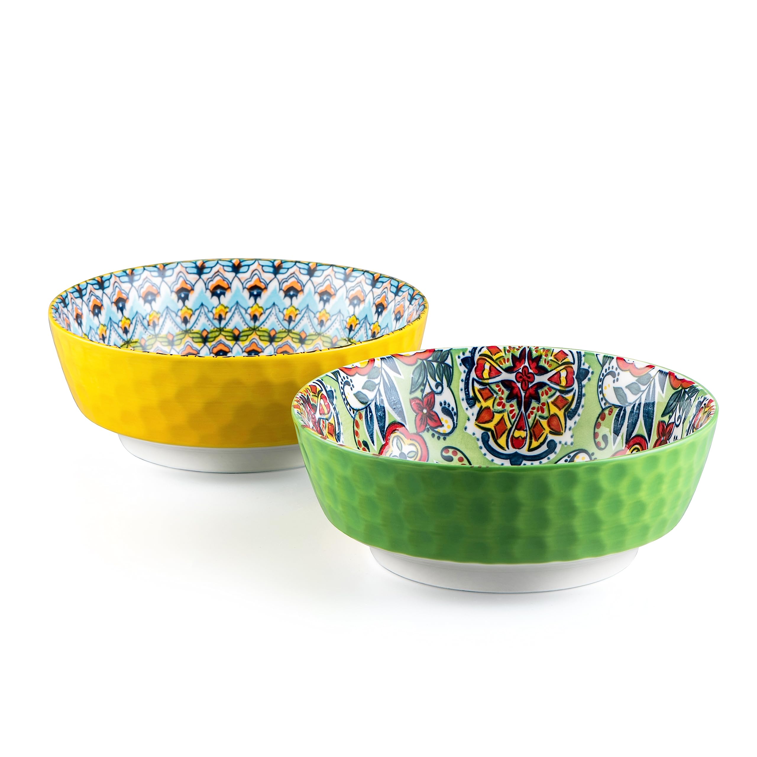 Henxfen Lead Large Salad Bowl Sets For Serving Pho, Ramen, Soup, Fruit, Snacks - 48 Oz Big Ceramic Bowls For Family, Kitchen Coo