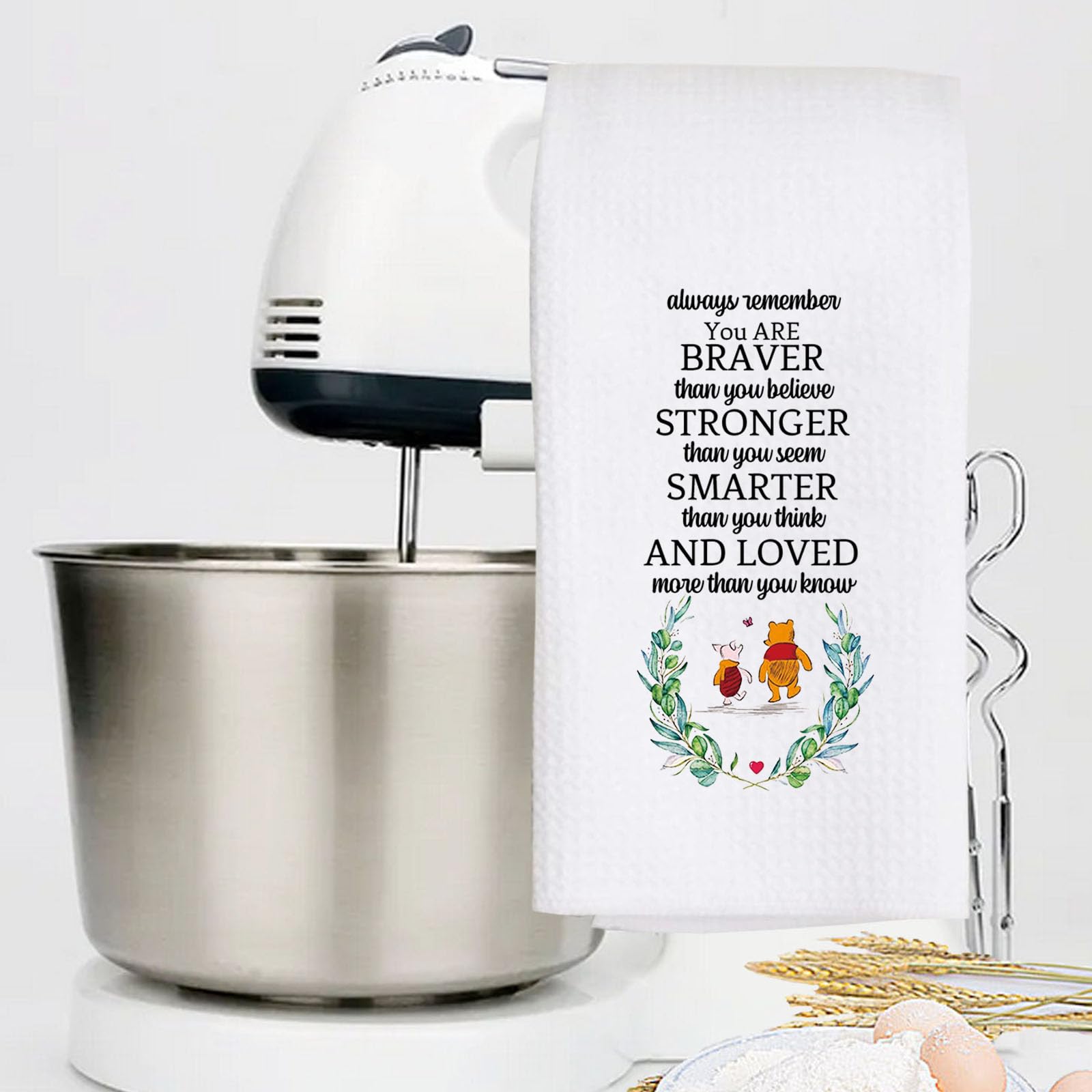 Levlo Friendship Kitchen Towel Friend Gift You Are Braver Stronger Smarter Than You Think Motivational Dish Towel For Friend Fam