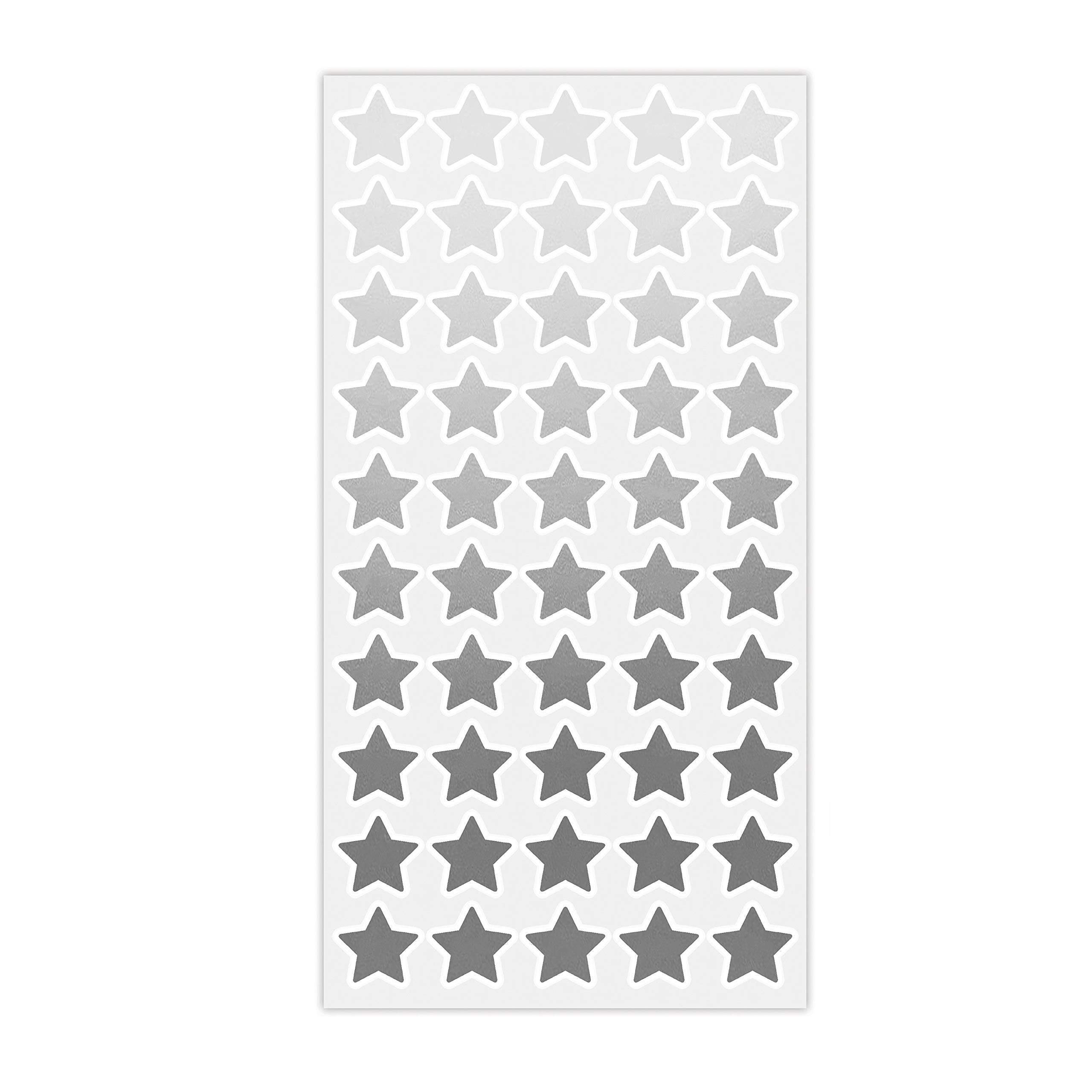 50 Wedding Meal Stickers - Food Identifier & Menu Choice Place Cards For Party Seating - Meal Option Indicator (Silver, Star)