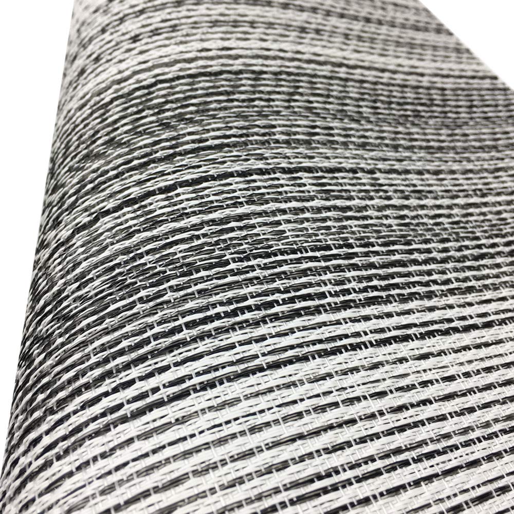 Placemat,Blending Color Durable Woven Vinyl Placemat Washable Heat-Resistant Anti-Skid Kitchen Dining Table Mats (Set Of 6, Blac