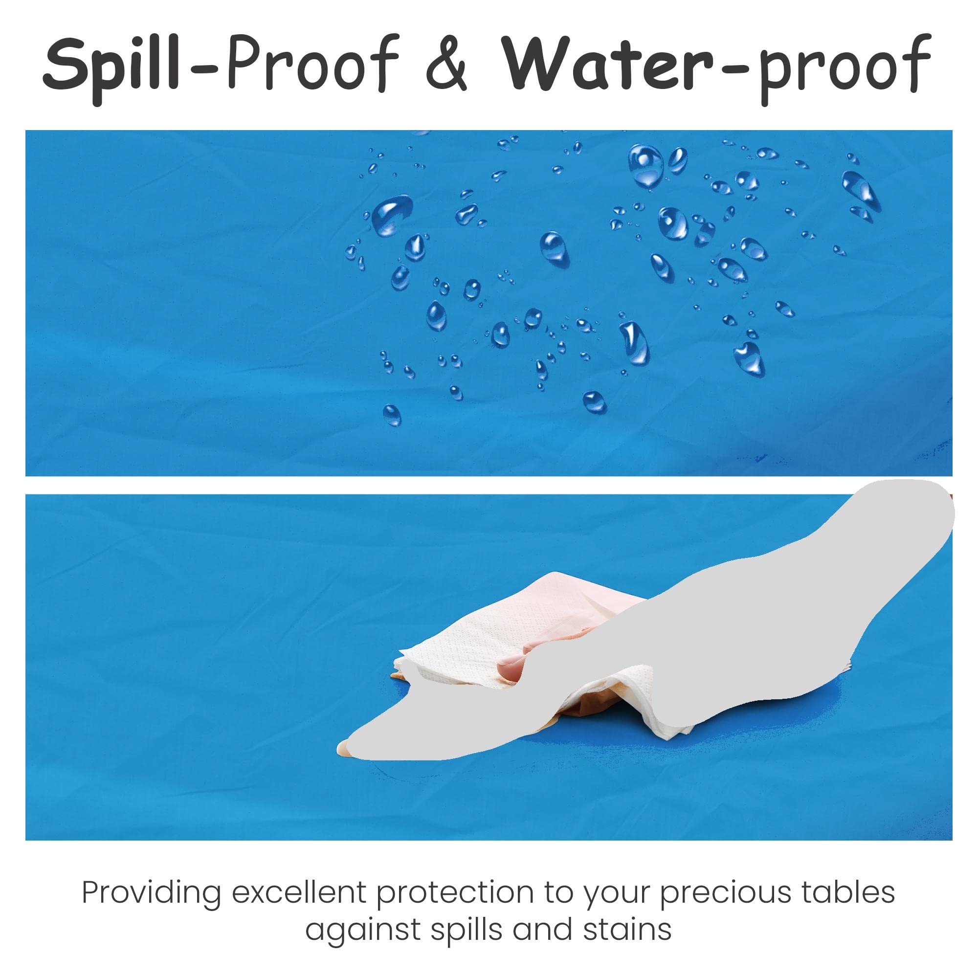 14 Pack Premium Sky Blue Plastic Tablecloth - 54 X 108 In. Disposable Rectangle Plastic Table Cloth - Decorative Rectangle Table