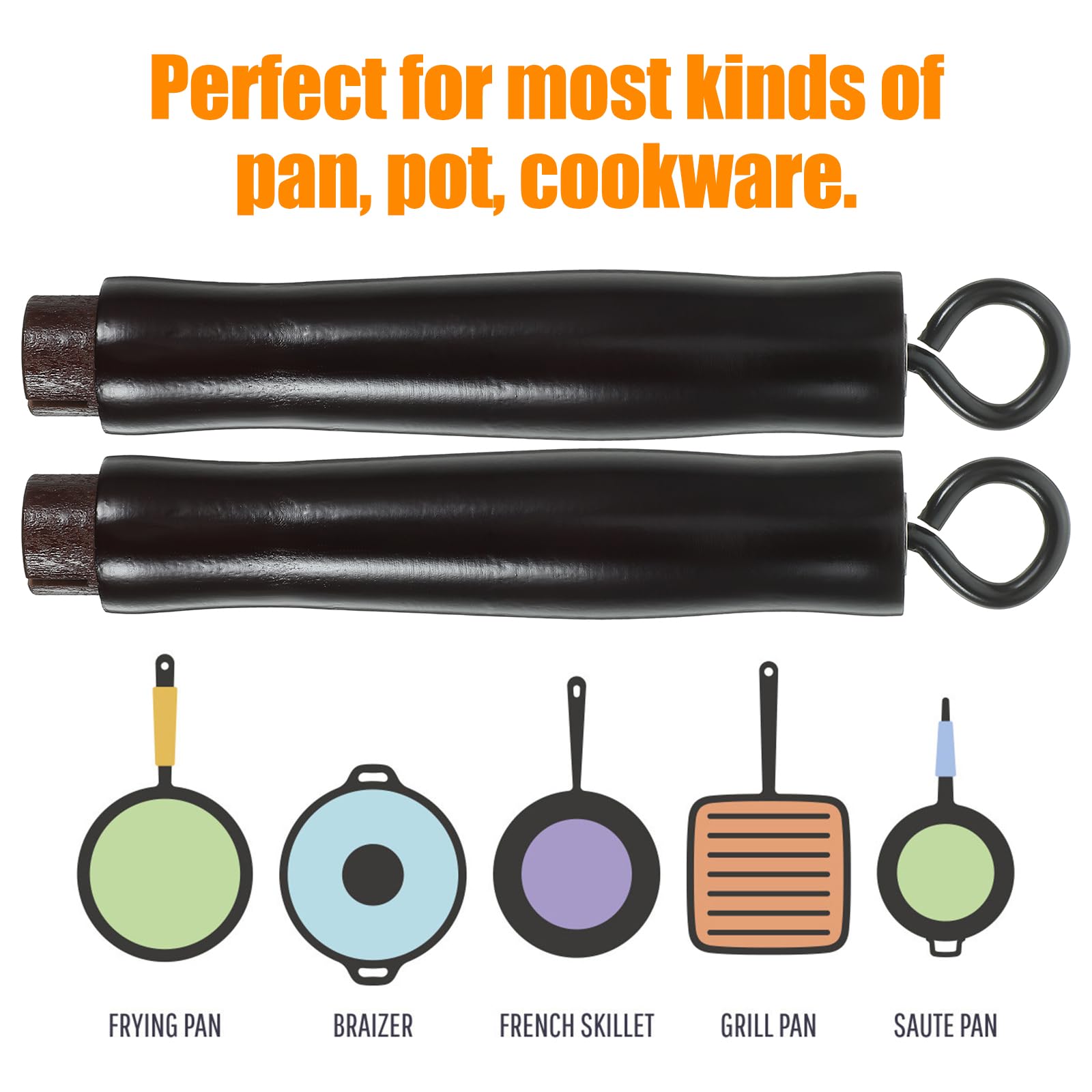 Zerodeko Wood Cooking Utensils Wooden Pan Handle 2Pcs Wok Handle Wok Accessories Coffee Iron Zhangqiu Wooden Handle Pot Handle R