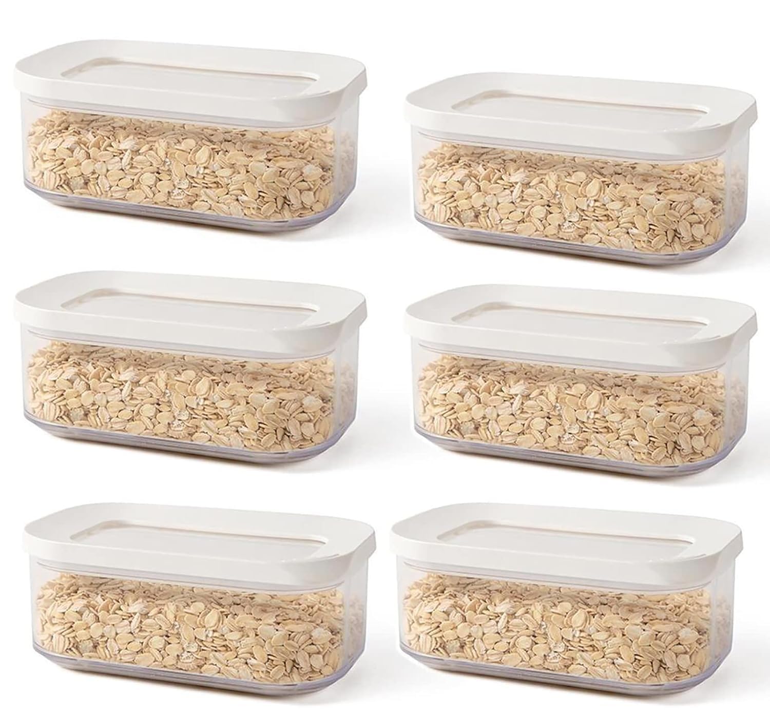 Naidev Airtight Glass Square Storage Canister Lid Set Large Storage Container Gallon Glass Jars, For Sugar, Flour, And Coffee Be