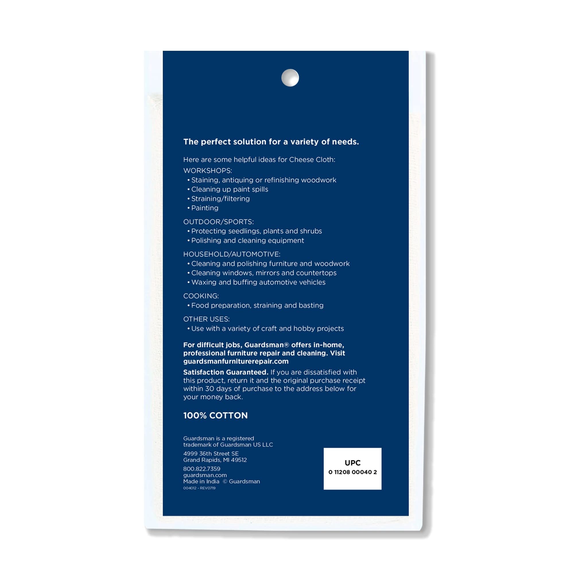 Guardsman Products Inc 004012 Multi-Purpose Cheese Cloth For Painting, Staining, Polishing, Straining, Cooking, Crafts And More,