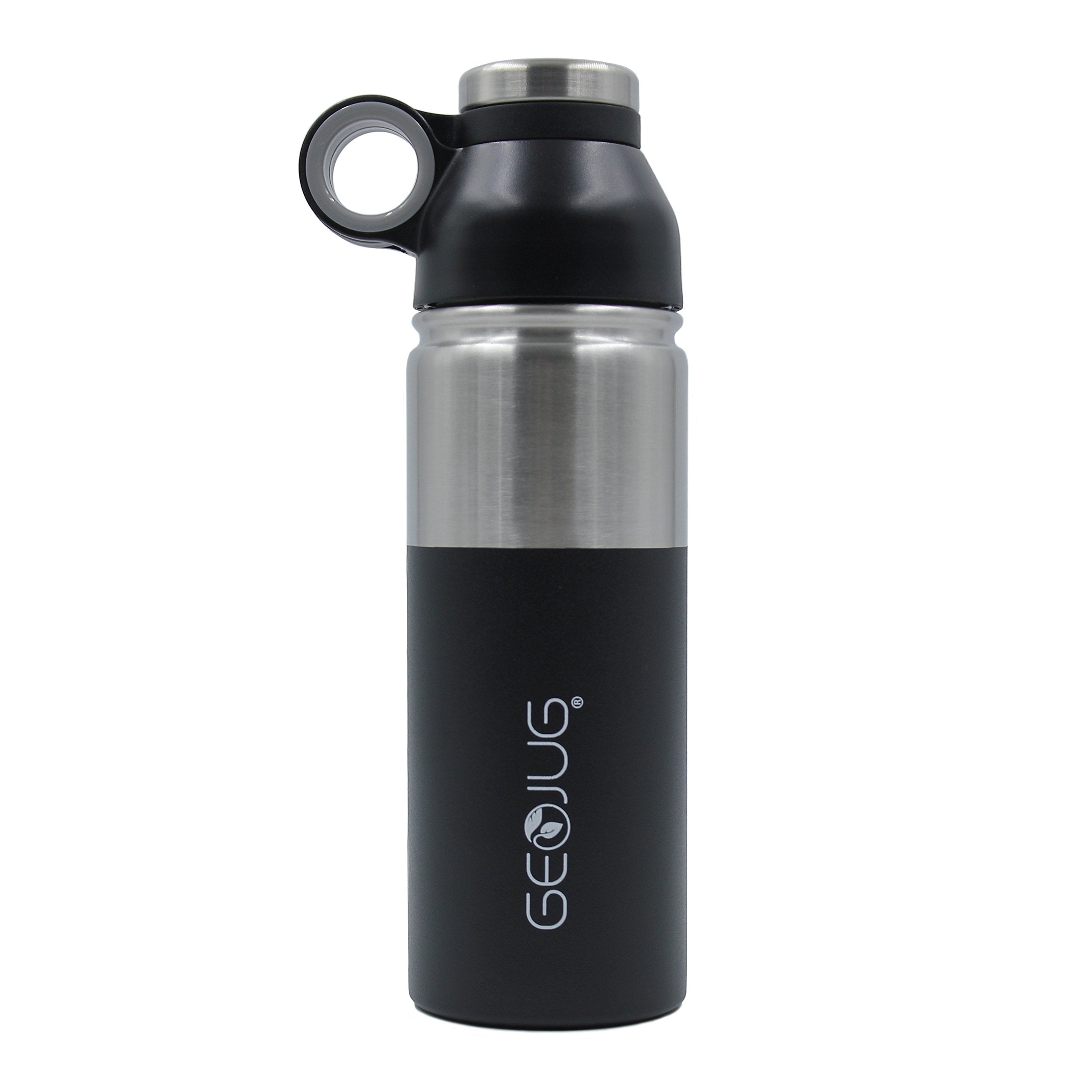 Brentwood GeoJug Water Bottle Stainless Steel Vacuum Insulated ,18 oz,Black