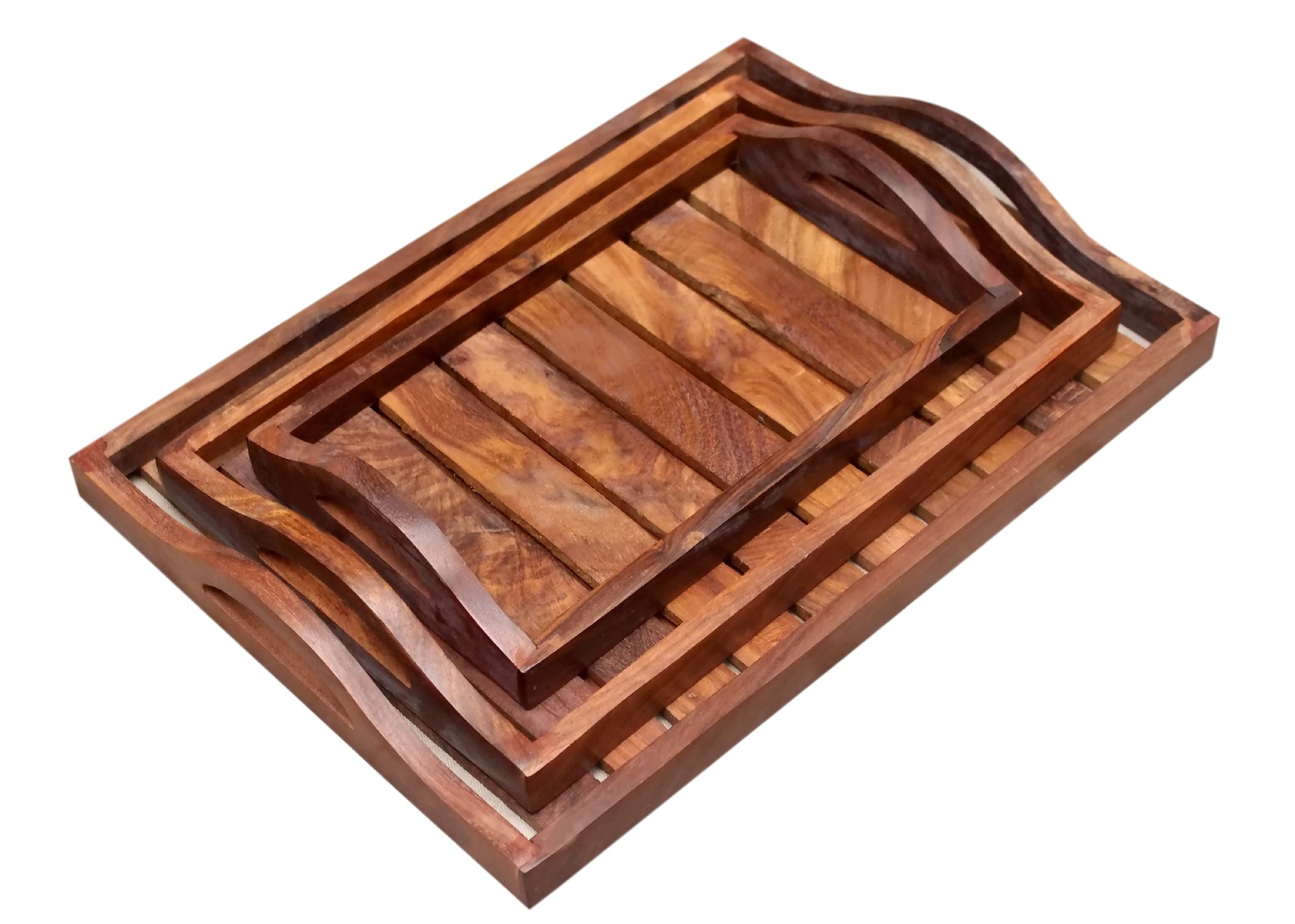 VDIX Wooden Tray for Decoration, Dining Room Table Wooden Tray for Serving, Dining Table Organizer, Serving Tray, Centre Table D
