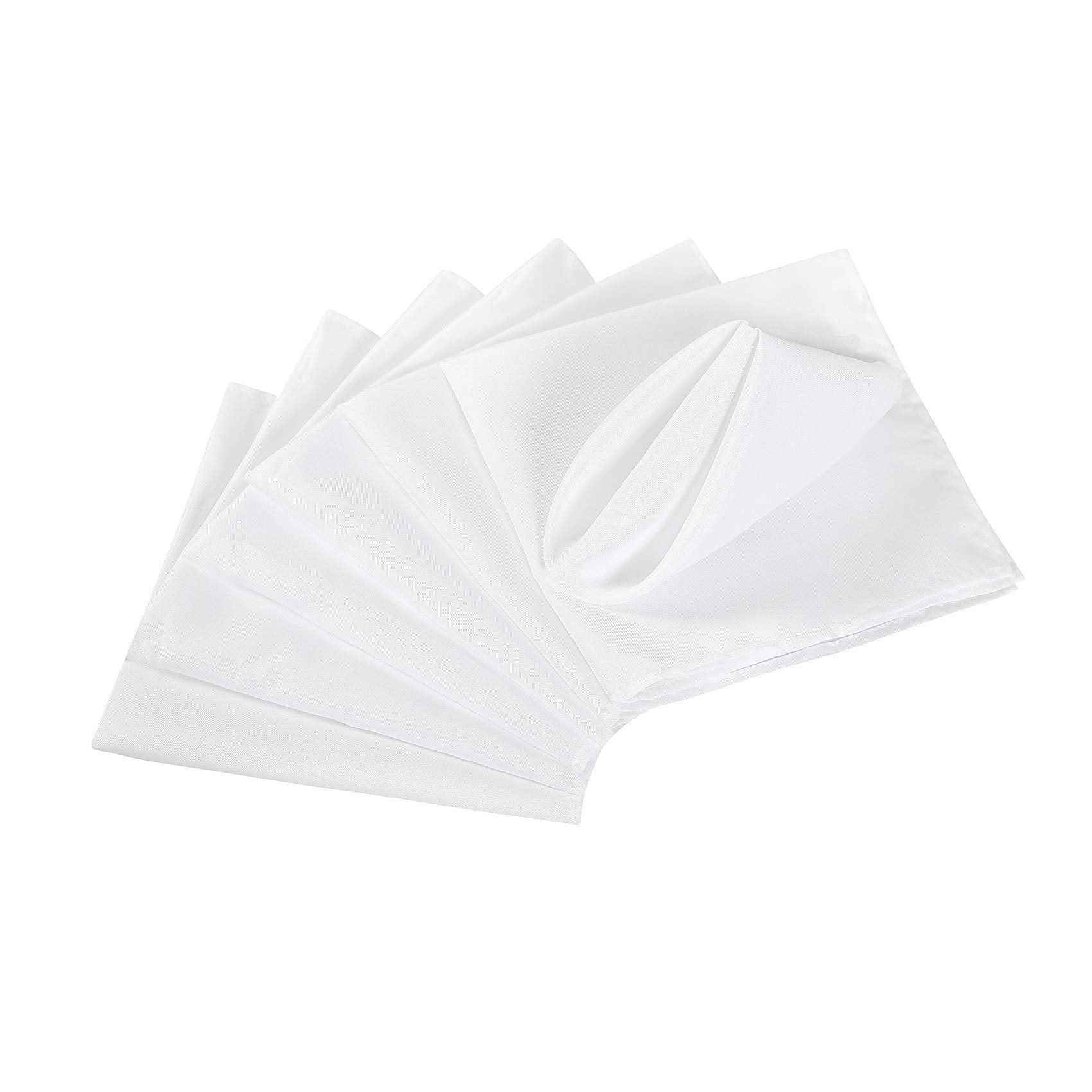 Cloth Napkins 17X17 Inch Washable Polyester Dinner Napkins Soft Table Napkins For Wedding Party Dining Banquet(White,100Pcs)