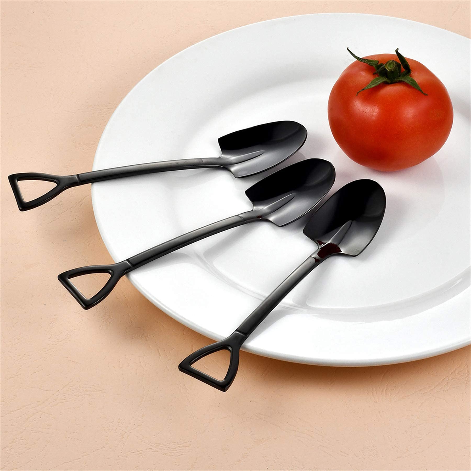 Bulckrew 6Pcs Stainless Steel Flatware Dessert Spoons Teaspoon Tablespoons For Ice Cream Dessert Coffee Tea, 6 Inches