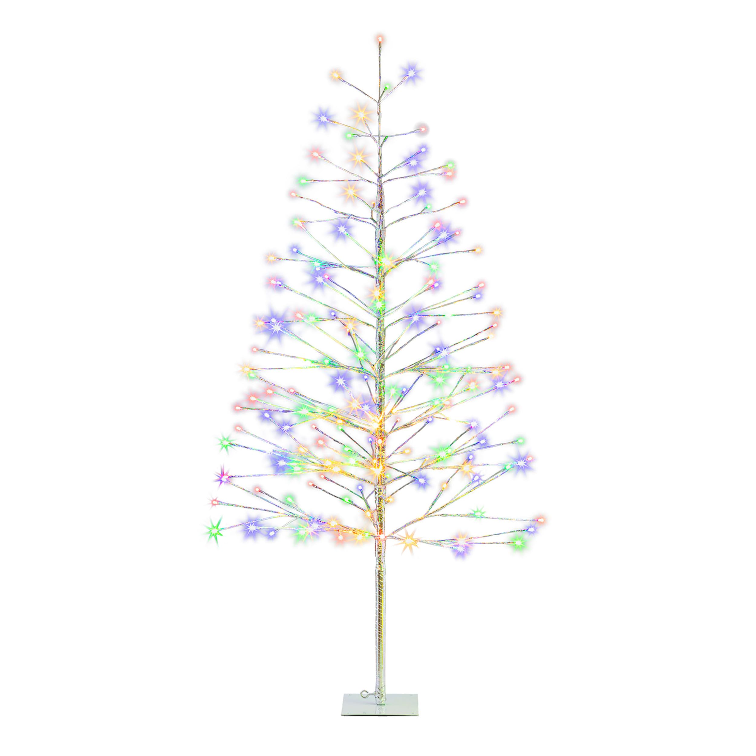 Alpine Corporation 60 Tall Artificial Christmas Tree - 180 Multi-Colored LED Lights - Indoor Outdoor Plug-in Holiday Decor Accen