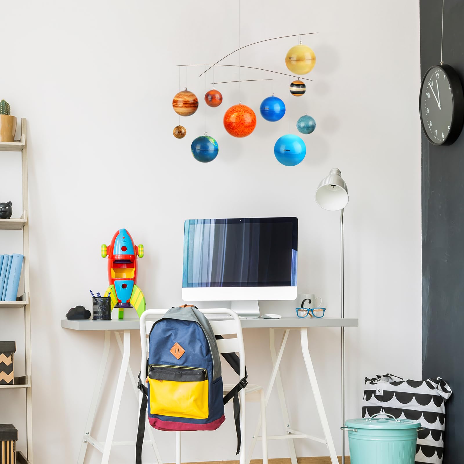 Hollowfly 3D Solar System Mobile Hanging Planets Solar System Decor Educational Planets Model Large Space Nursery Decor for Boys