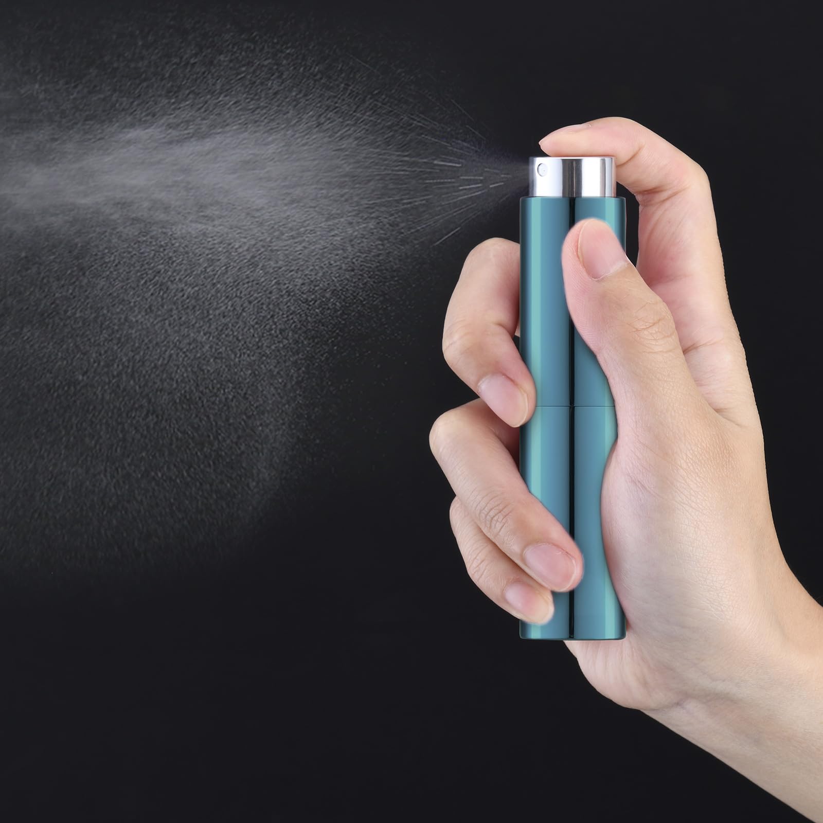 Lisapack 8Ml Atomizer Perfume Spray Bottle For Travel (2 Pack), Empty Cologne Dispenser, Portable Sprayer (Glossy Blue&Silver)