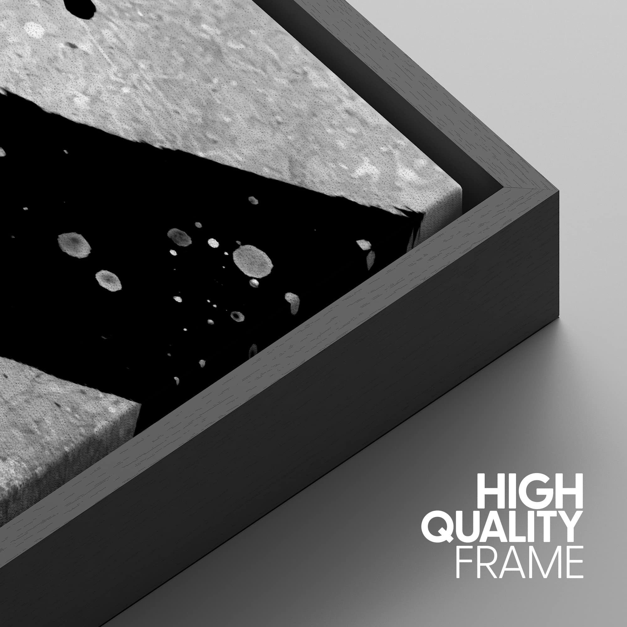 Idea4Wall Framed Wall Art Print Set Black & White Paint Strokes & Dots Abstract Shapes Illustrations Modern Art Alternative Scen