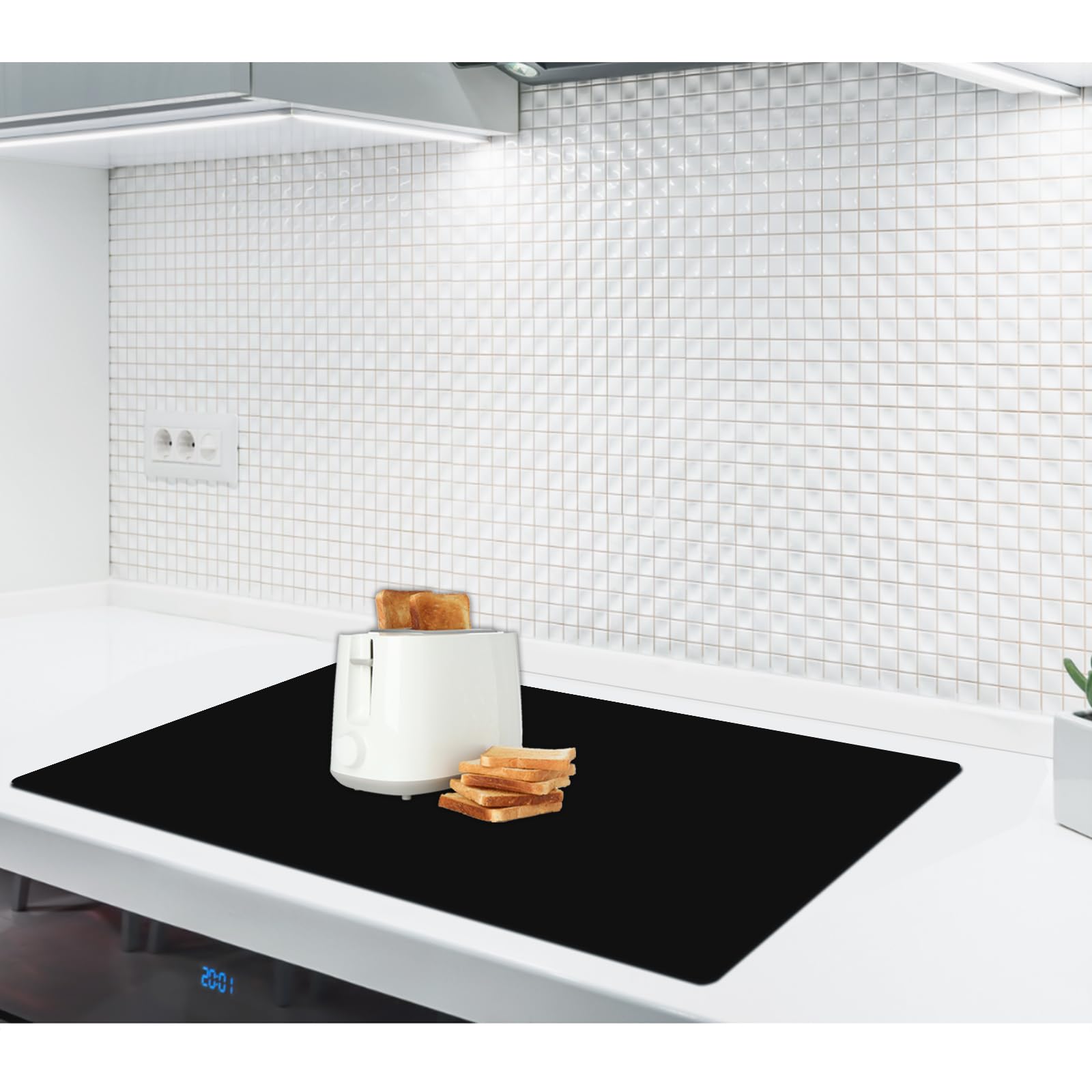2MM Thick Silicone Countertop Mat, 23.6x 23.6 Silicone Mats for Kitchen Counter, Nonslip Heat Resistant Mat, Large Kitchen Count