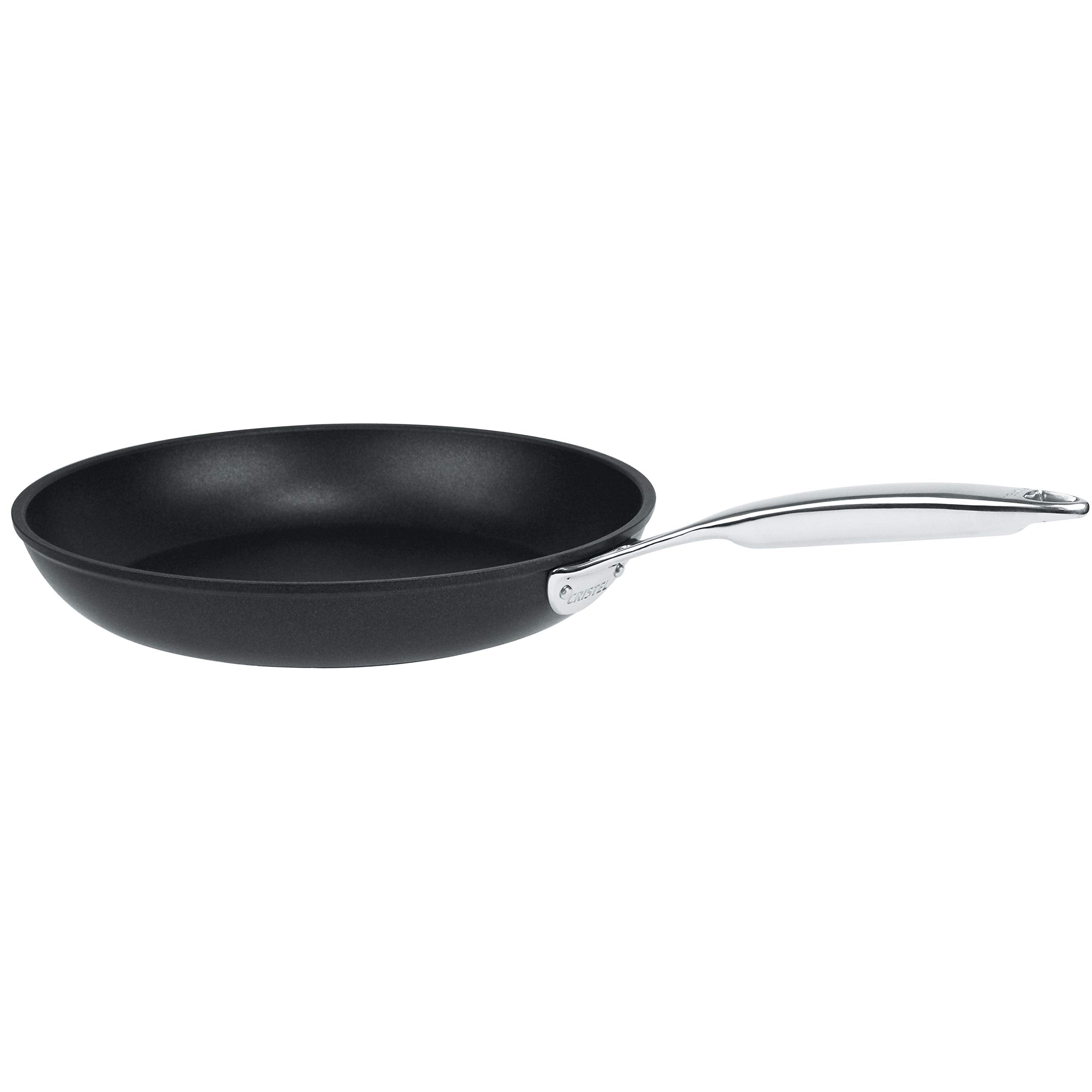Cristel, Exceliss+ Non-Stick coating Fryingpan with anodized aluminum, 3-Ply construction, Brushed Finish, Dishwasher oven safe,