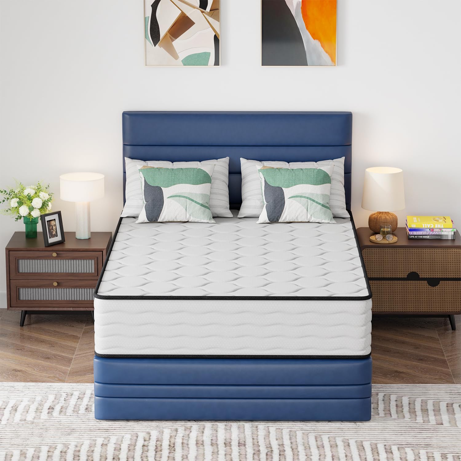 Paylesshere 12 Inch Full Innerspring Mattress In A Box With Bamboo Charcoal Gel Memory Foam Fiberglass Free Certipur-Us Certifie