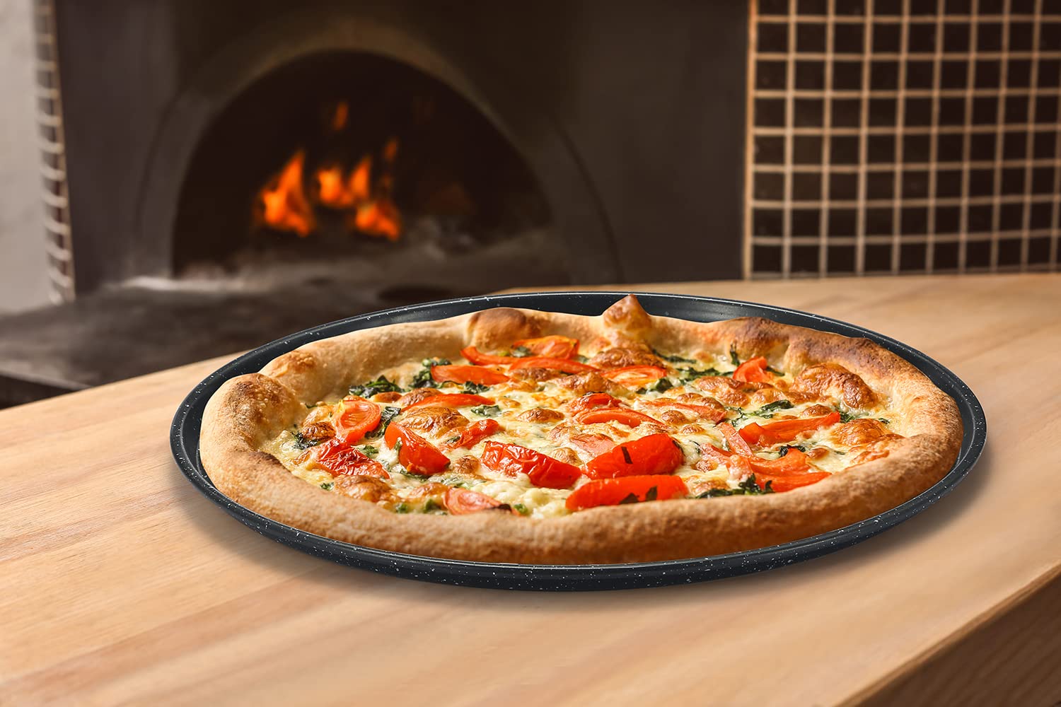 14 Inch Pizza Pan With Holes 2 Pack Perforated Huge Pizza Tray Carbon Steel Crisper Pan Non Stick Pizza Pan For Oven