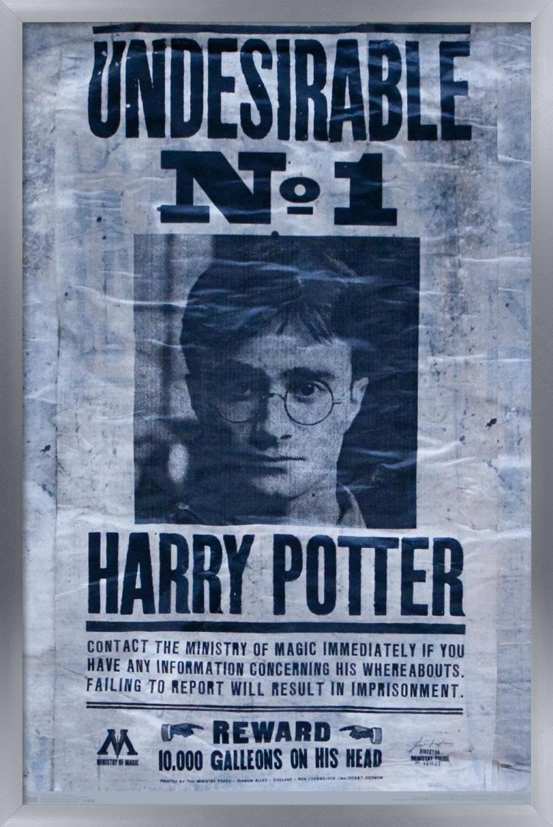 Trends International The Wizarding World: Harry Potter - Undesirable Wall Poster, 22.375'' X 34'', Silver Framed Version