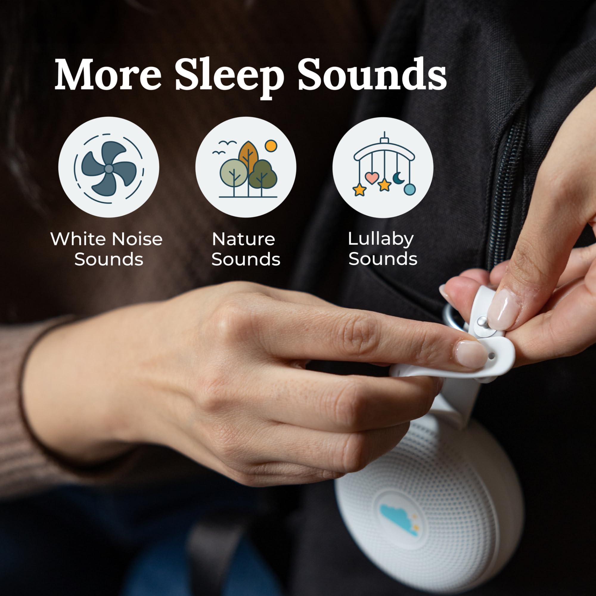 Yogasleep Hushh+ Portable White Noise Machine for Baby  20 Soothing Natural Sounds  Wireless Charging & Speaker  Compact Size  Noise Canceling for Better Sleep  Privacy & Nursery Must Have
