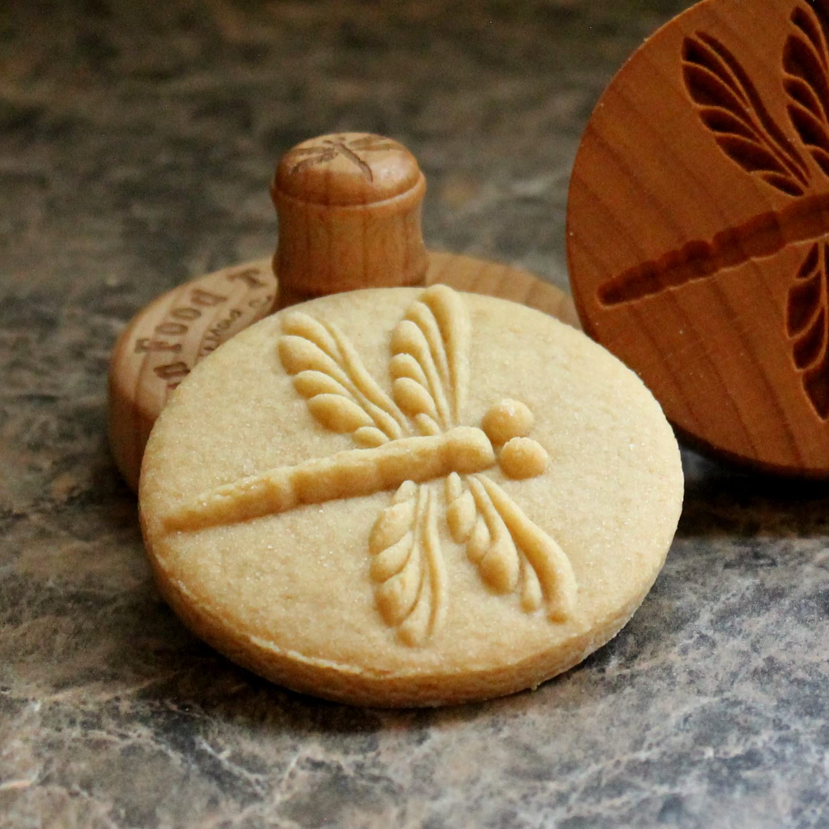 Fun Food Tools, Wood Cookie Stamp, 2.5 Inch (Dragonfly Cs-019)