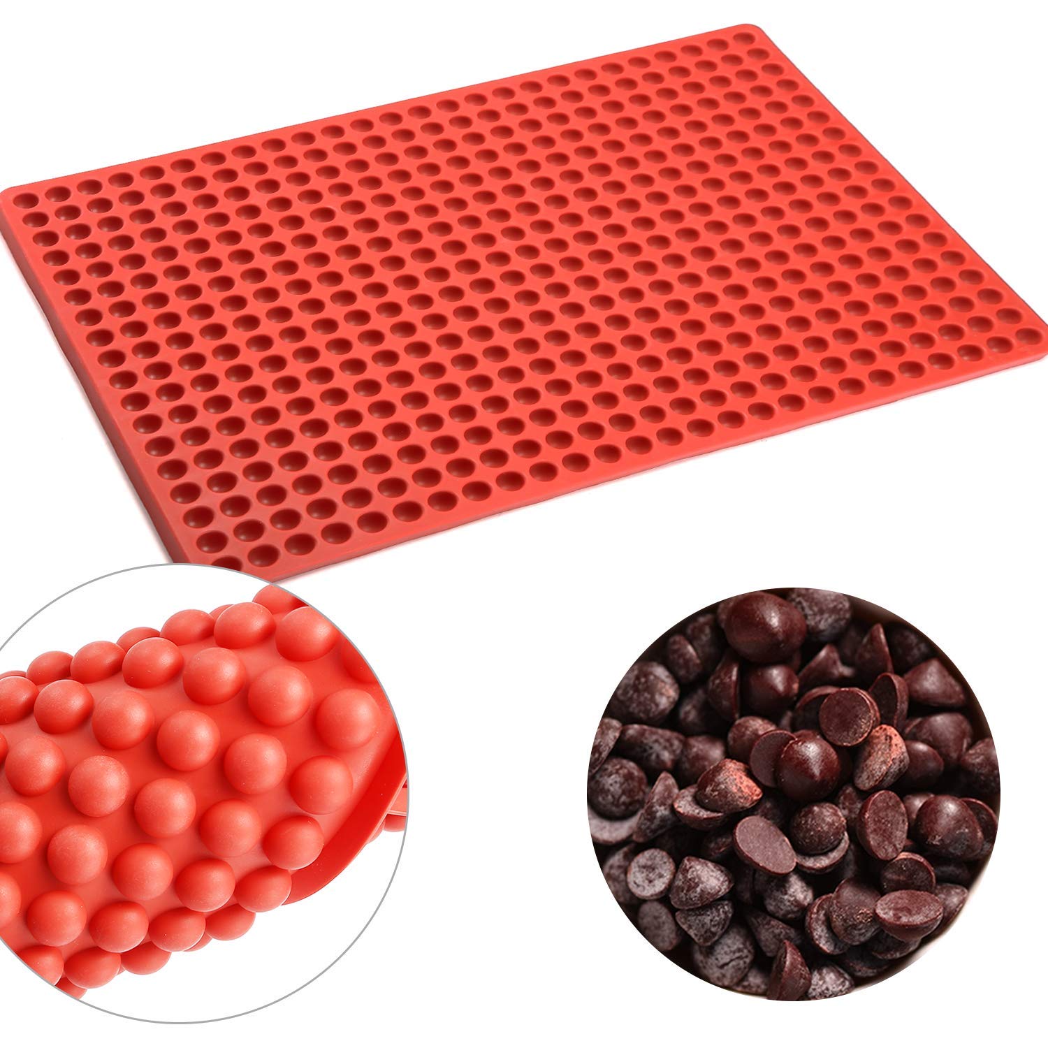 Difenlun Mini Round Silicone Molds, 2 Pack 468-Cavity Chocolate Drops Molds Semi Sphere Gummy Candy Molds For Jelly Ganache Cook