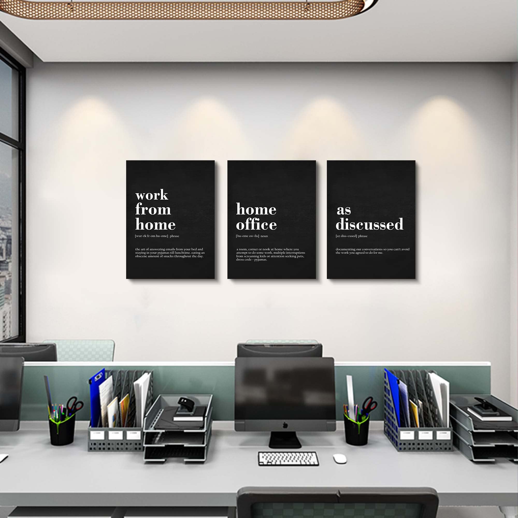 Framed Office Decor Canvas Wall Art Positive Quote - Office Black Large Wall Art  Quotes Poster  Positive Motivational Artwork Set of 3 Prints  Inspirational Wall Art Painting  12x16inchx3pcs