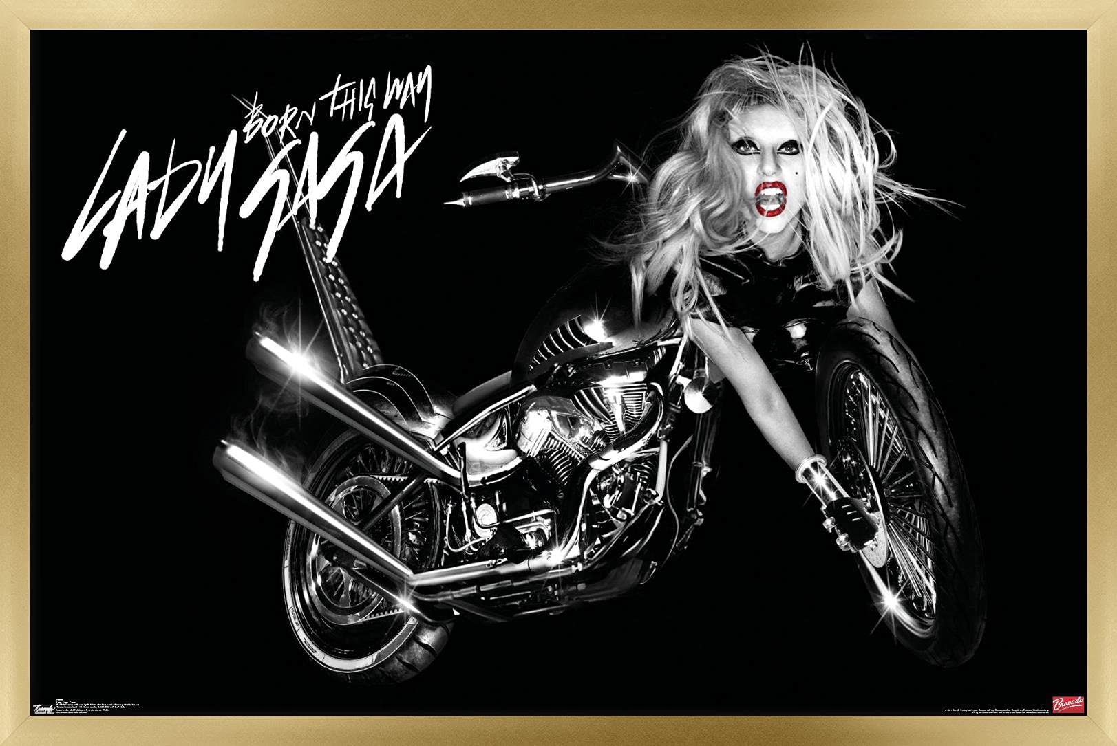 Trends International Lady Gaga - Cover Wall Poster, 14.725'' X 22.375'', Gold Framed Version