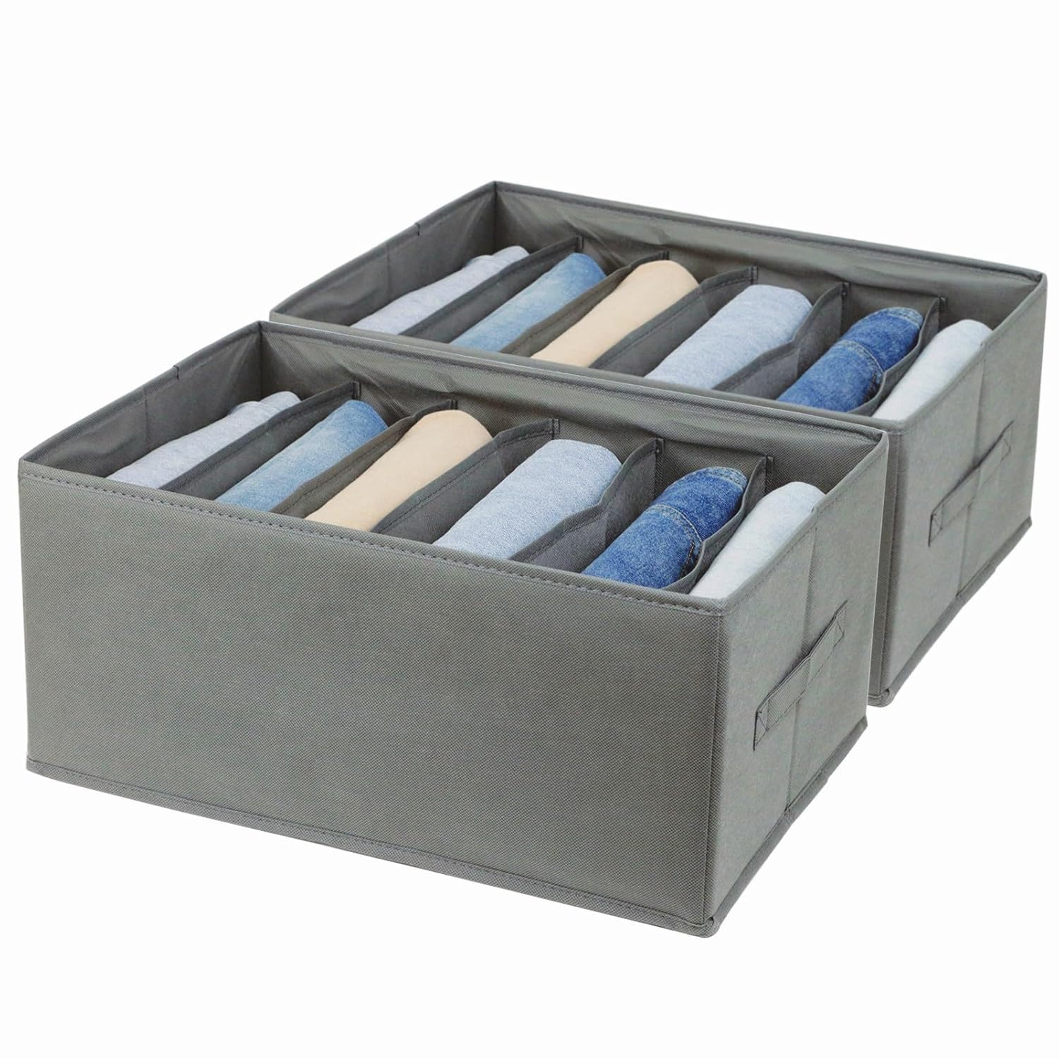Extra Large Wardrobe Clothes Organizer With 6 Compartments For Jeans, Shirts & Folded Clothes  Closet Organizer & Drawer Divide