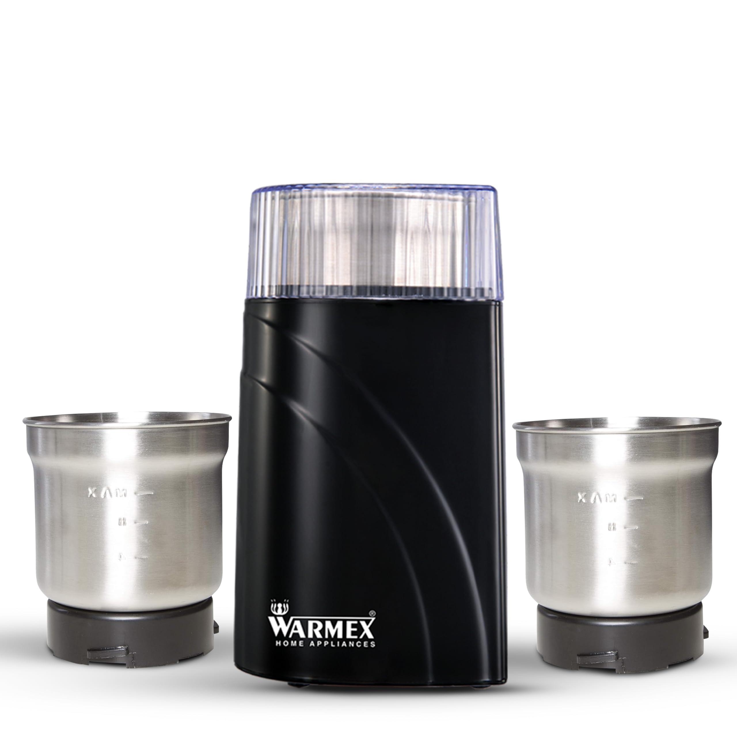 Warmex 200W Portable Electric Mini Dry & Wet Masala Spice Chutney Mixer Grinder For Home Kitchen | 2 Stainless Steel Jars, Safet