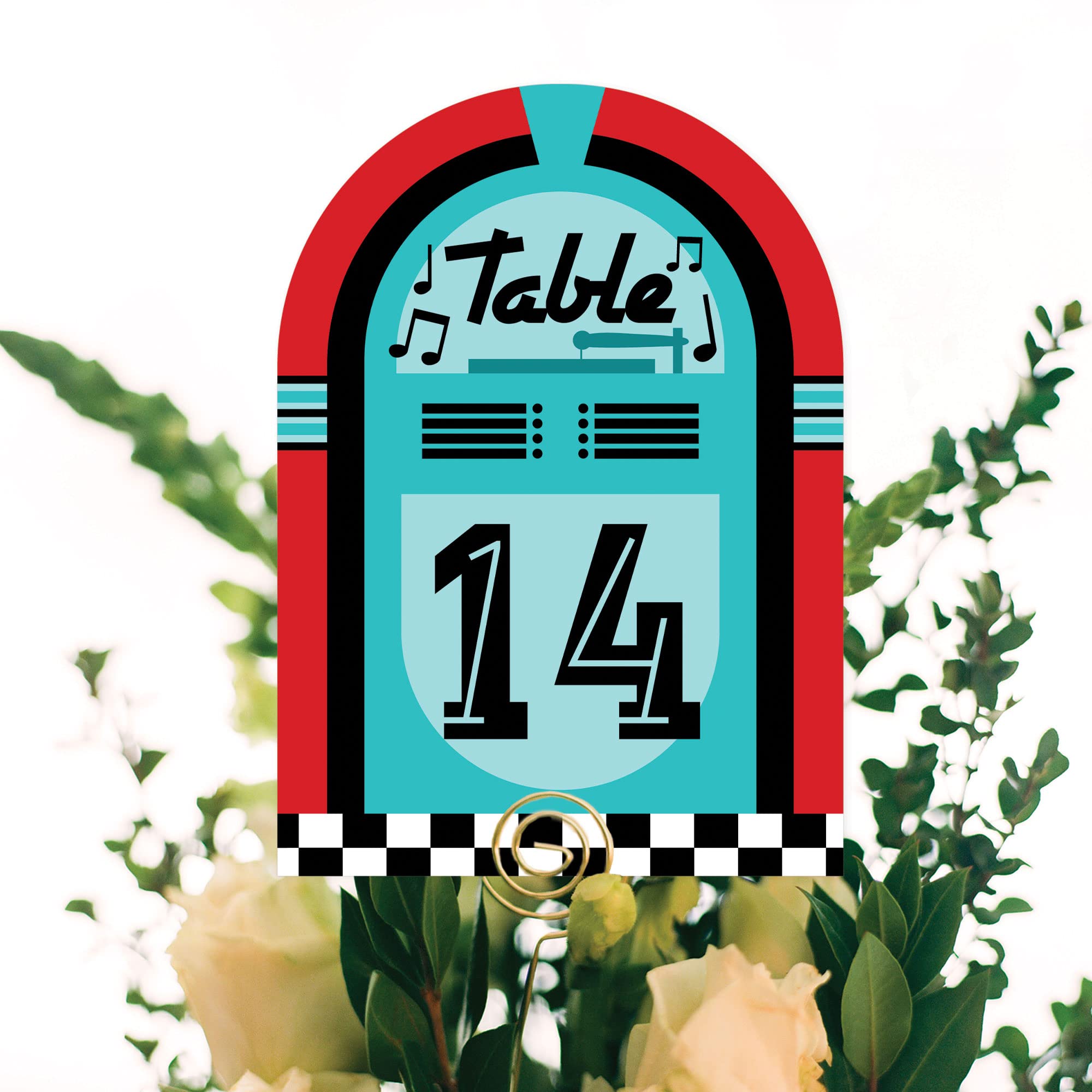 Big Dot Of Happiness 50S Sock Hop - 1950S Rock N Roll Party Double-Sided 5 X 7 Inches Cards - Table Numbers - 1-20