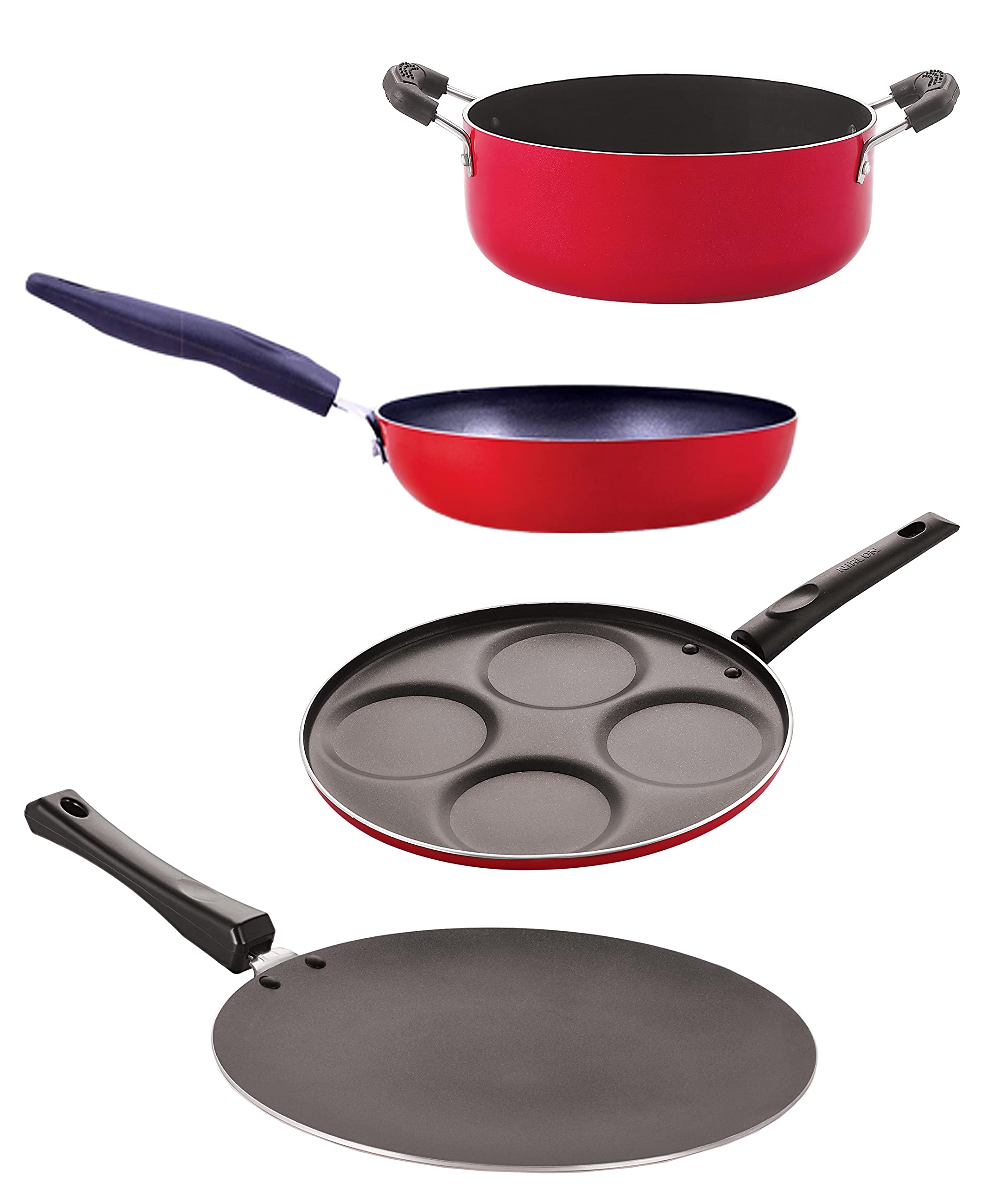 Nirlon Non Stick Aluminium Cookware Gift Set Of 4Pieces (Ct11_Cvg_Up4_Cs24)