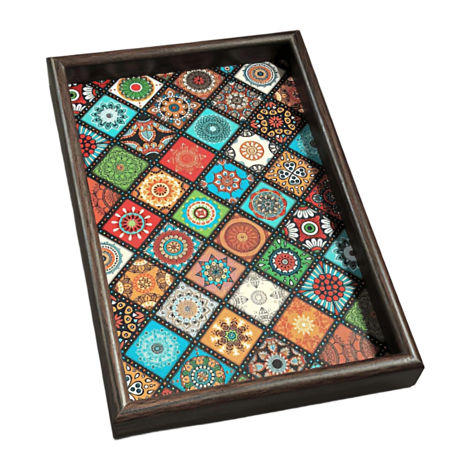 Heavenglow Flat Jewelry Tray Organizer Bathroom Drawer Kitchen Counter Showcase Display Multicolor | Dinnerware & Serving Dishes