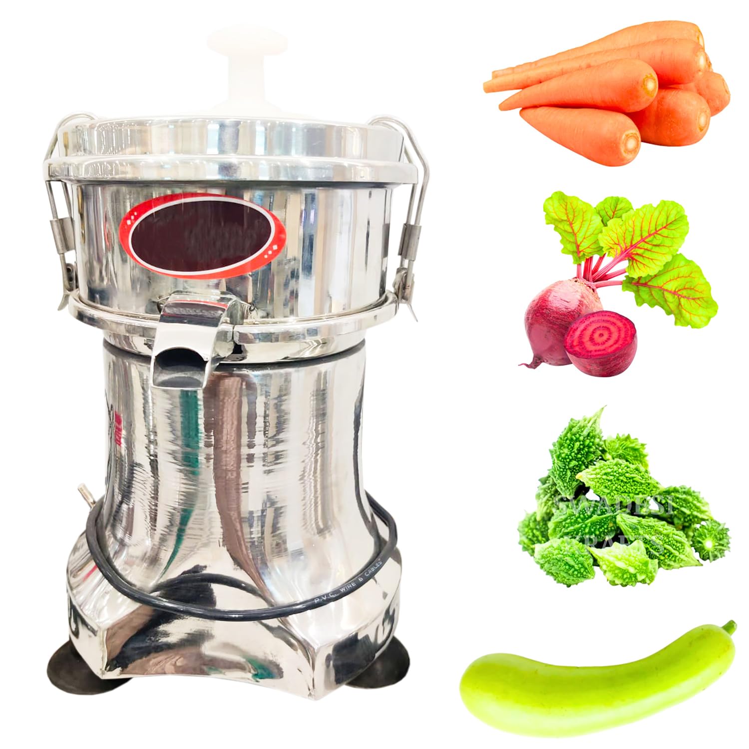 Swadesi Krafts Stainless Steel Carrot Juicer Machine Electric With 0.25Hp Motor | Vegetable Juicer Machine For Home Capacity Is