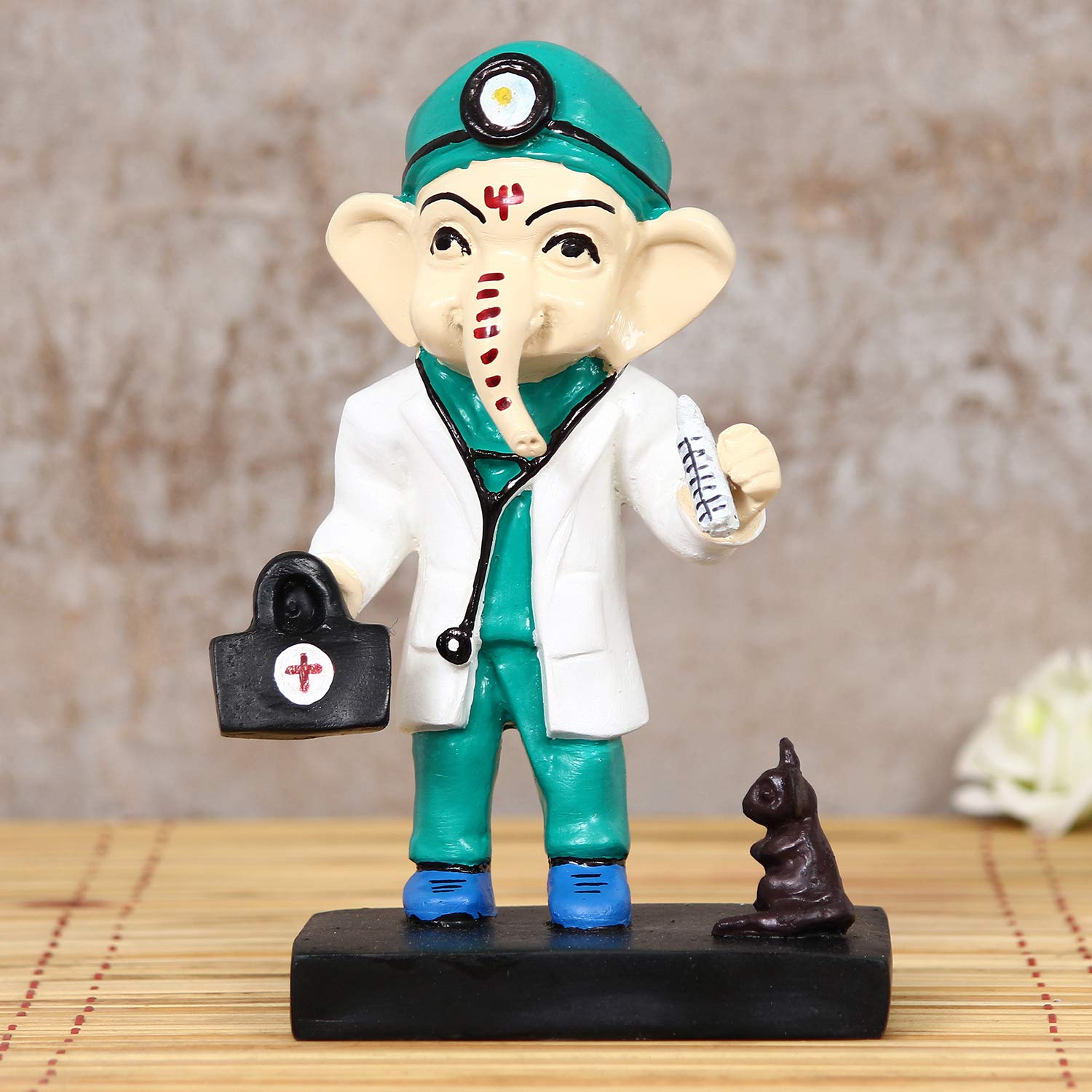 Ecraftindia Decorative Lord Ganesha Idol In Doctor Avatar