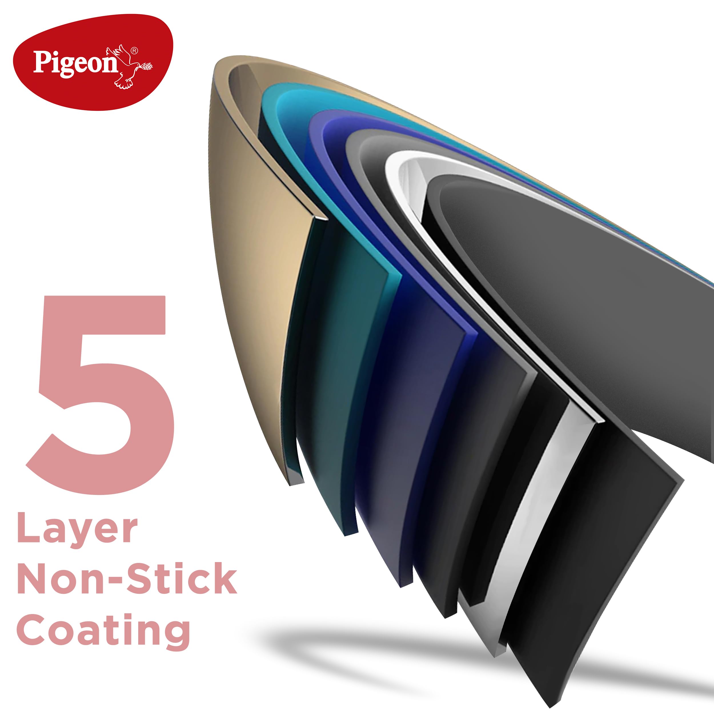 Pigeon by Stovekraft Basics Aluminium Non Stick, Non Induction Base Tawa, 28 Cm, Red