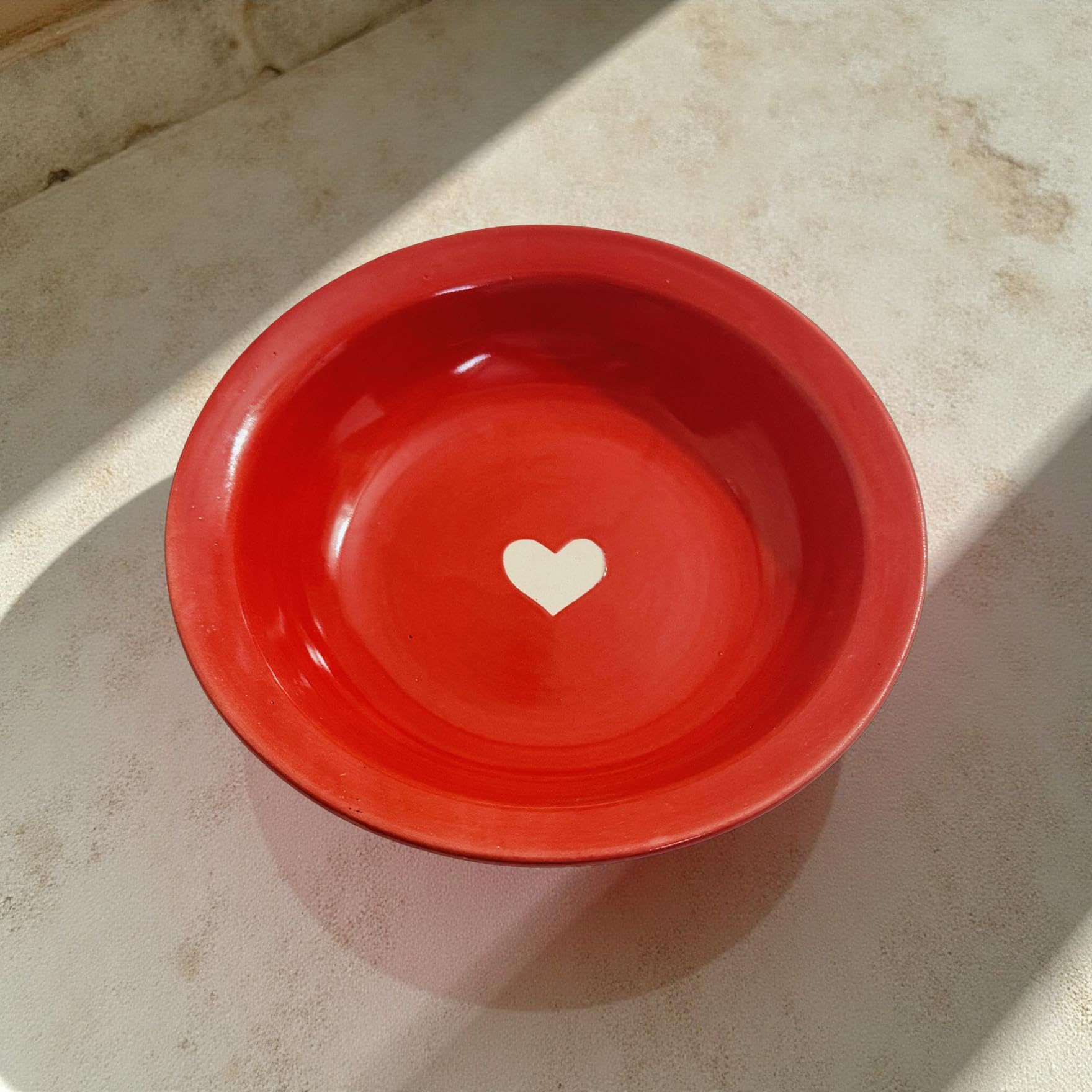 Lupaava Ceramic Pasta Plate | Soup Plate | Snack Plate | Size 7 Inch | Microwave Safe, Oven Safe (1, Red)