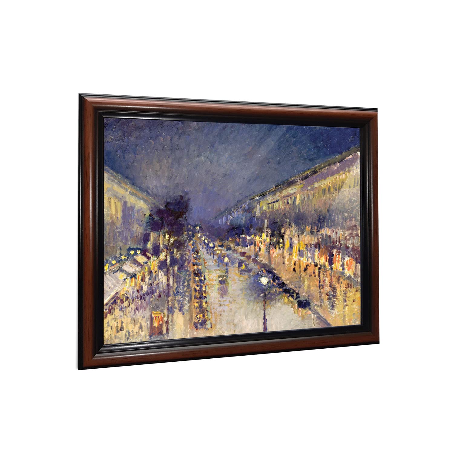 Crossroads Home Dcor The Boulevard Montmartre At Night By Camille Pissaro, Modern Urban Wall Art, 11X14 2408W