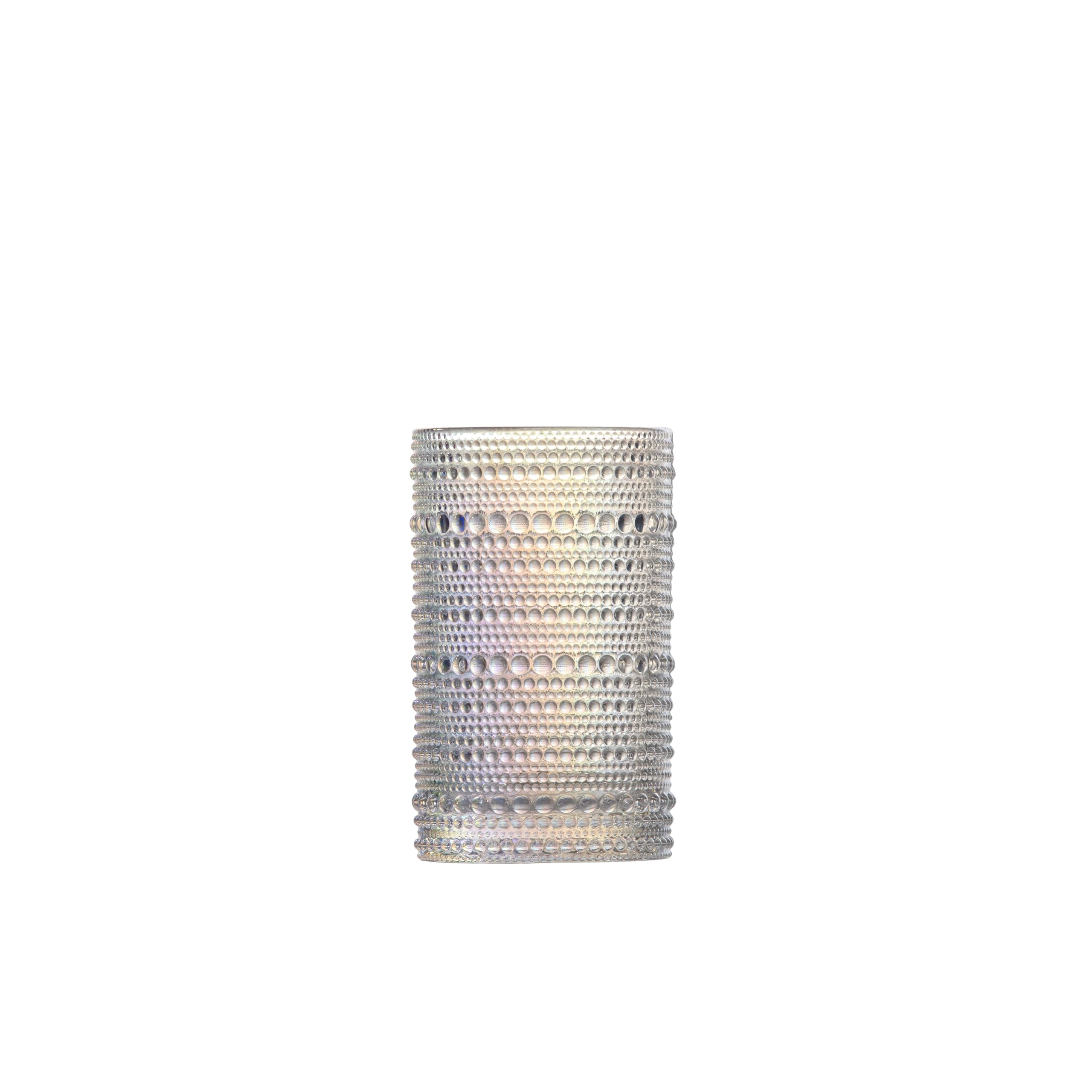 Fortessa Jupiter Beaded Hobnail Glass, 13 Ounce Iced Beverage (Set of 6), Iridescent