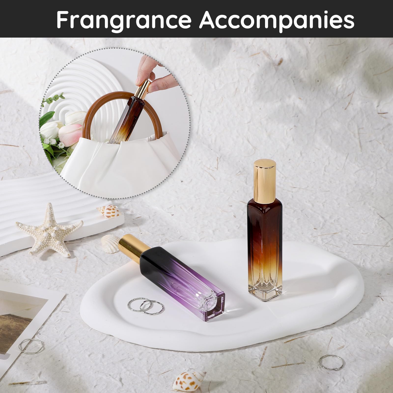 Segbeauty 0.5Oz Mini Perfume Atomizer, 2Pcs Empty Glass Perfume Spray Bottles, 15Ml Refillable Travel Bottle For Fragrance, Colo