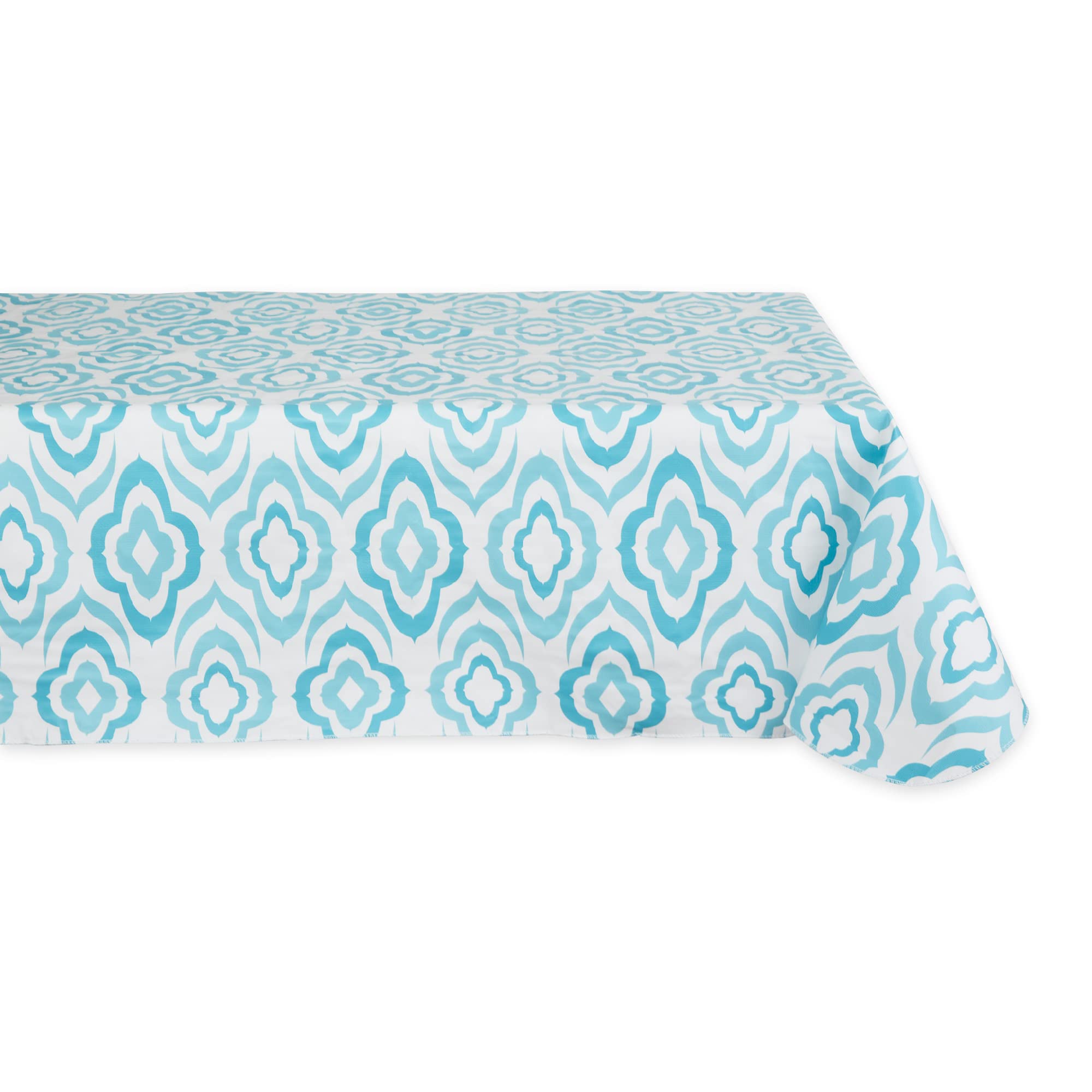 BLUE IKAT VINYL TABLECLOTH 60x84