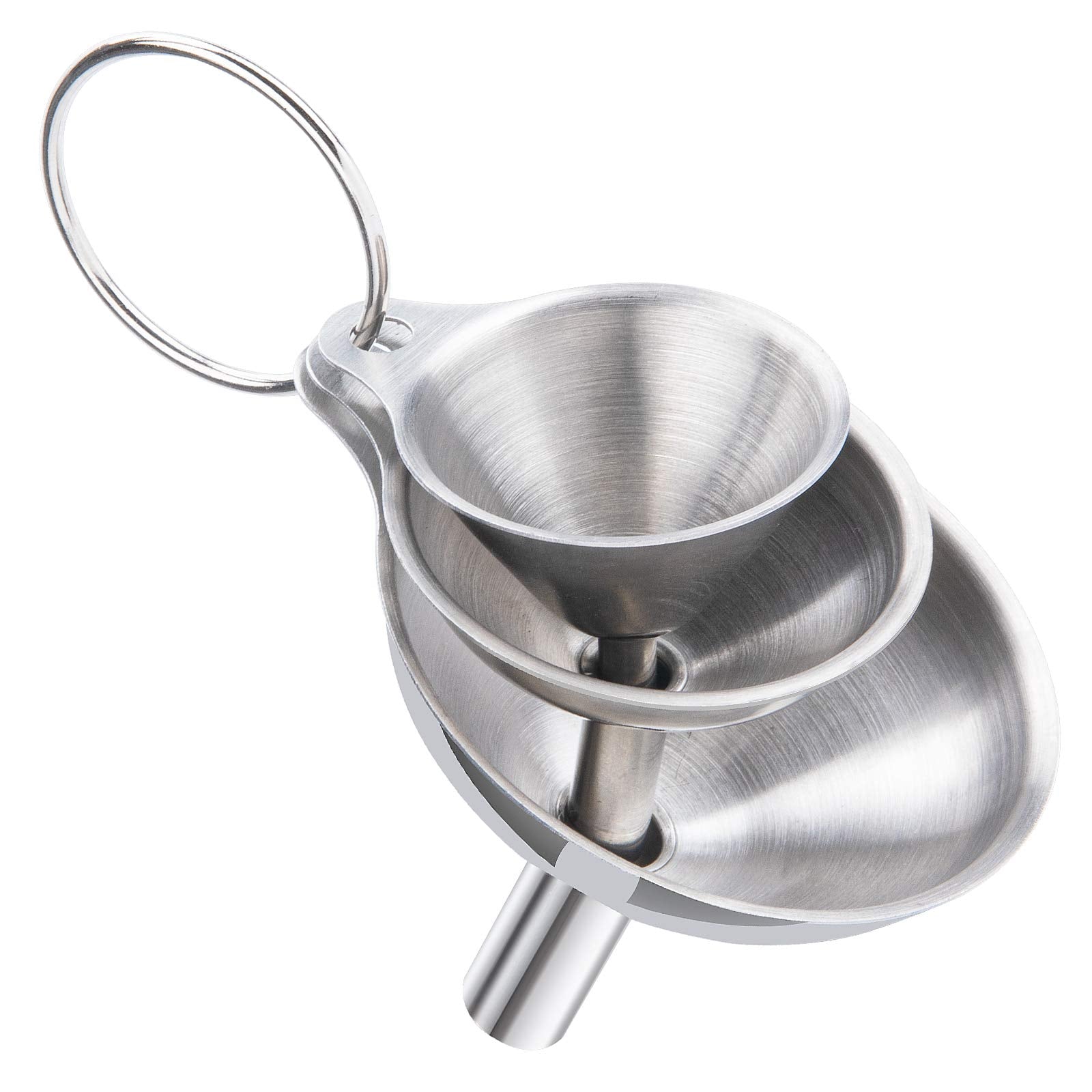 Funnel, 3Pcs Small Funnels For Filling Bottles, Kitchen Funnels For Filling Bottles, Food Grade Metal Funnels For Kitchen Use, S