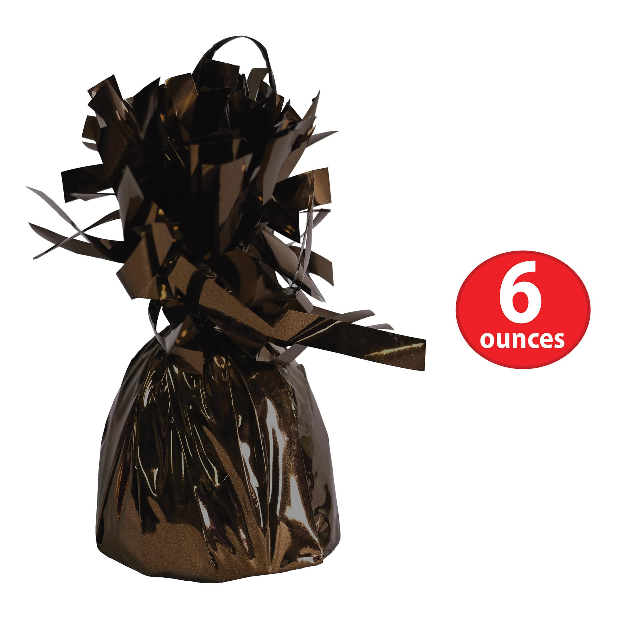 Beistle Metallic Wrapped Balloon Weight - 12 Pack, Brown Balloon Centerpiece Bouquet Holders, Party Decoration Accessories for R