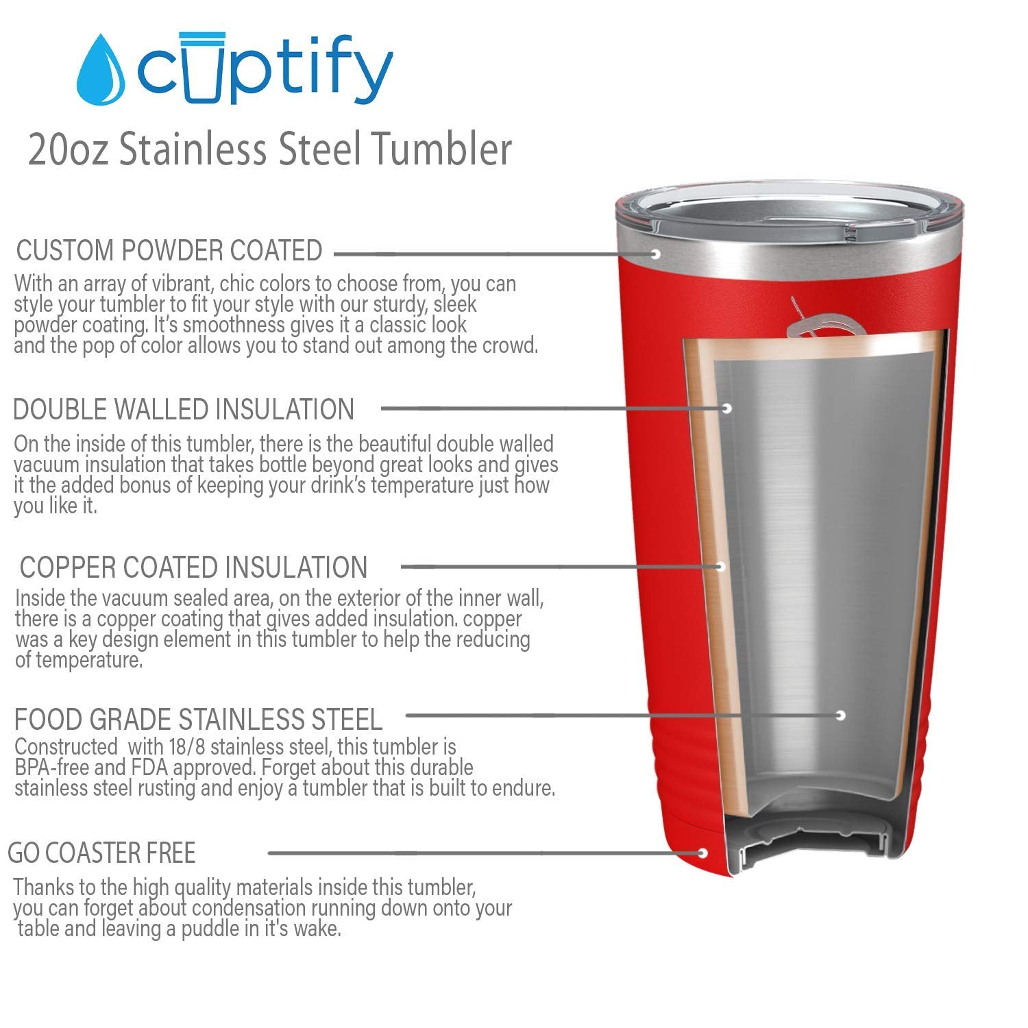 Personalized Tumblers 20 Oz With Lid Your Name Laser Engraved On Red Matte Customized Cup Gift Stainless Steel Vacuum Insulated