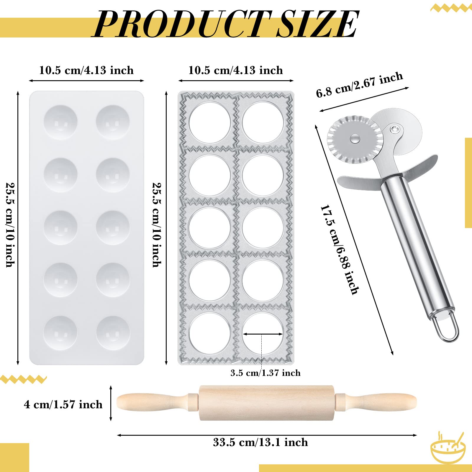 Ravioli Mold Extra Large 37 10 Holes Italian Pelmeni Maker Mold Round Russian Dumplings Making Kit With Wooden Rolling Pin And D