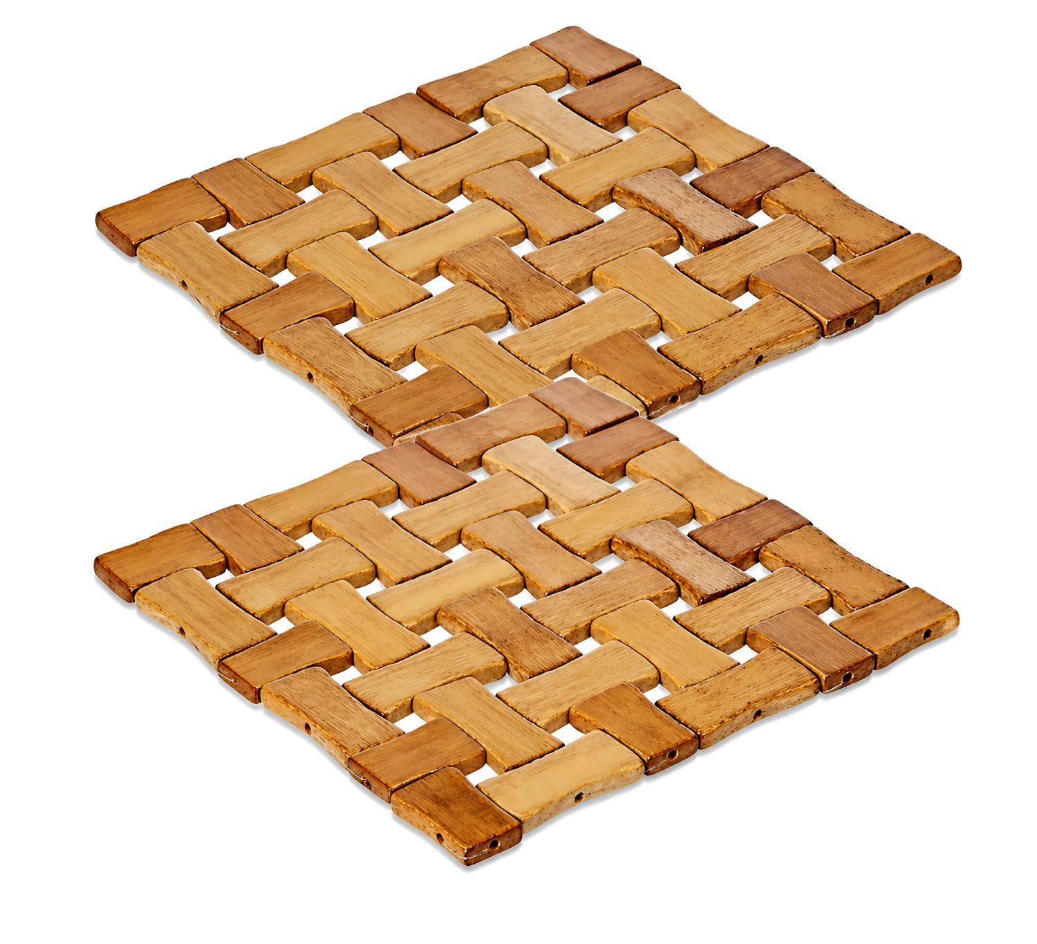 Imox Natural Wooden Trivet For Hot Pots And Pans, 16 Cm Heat Resistant Pot Holder, Wooden Hot Pad For Dining Table, Kitchen Coun