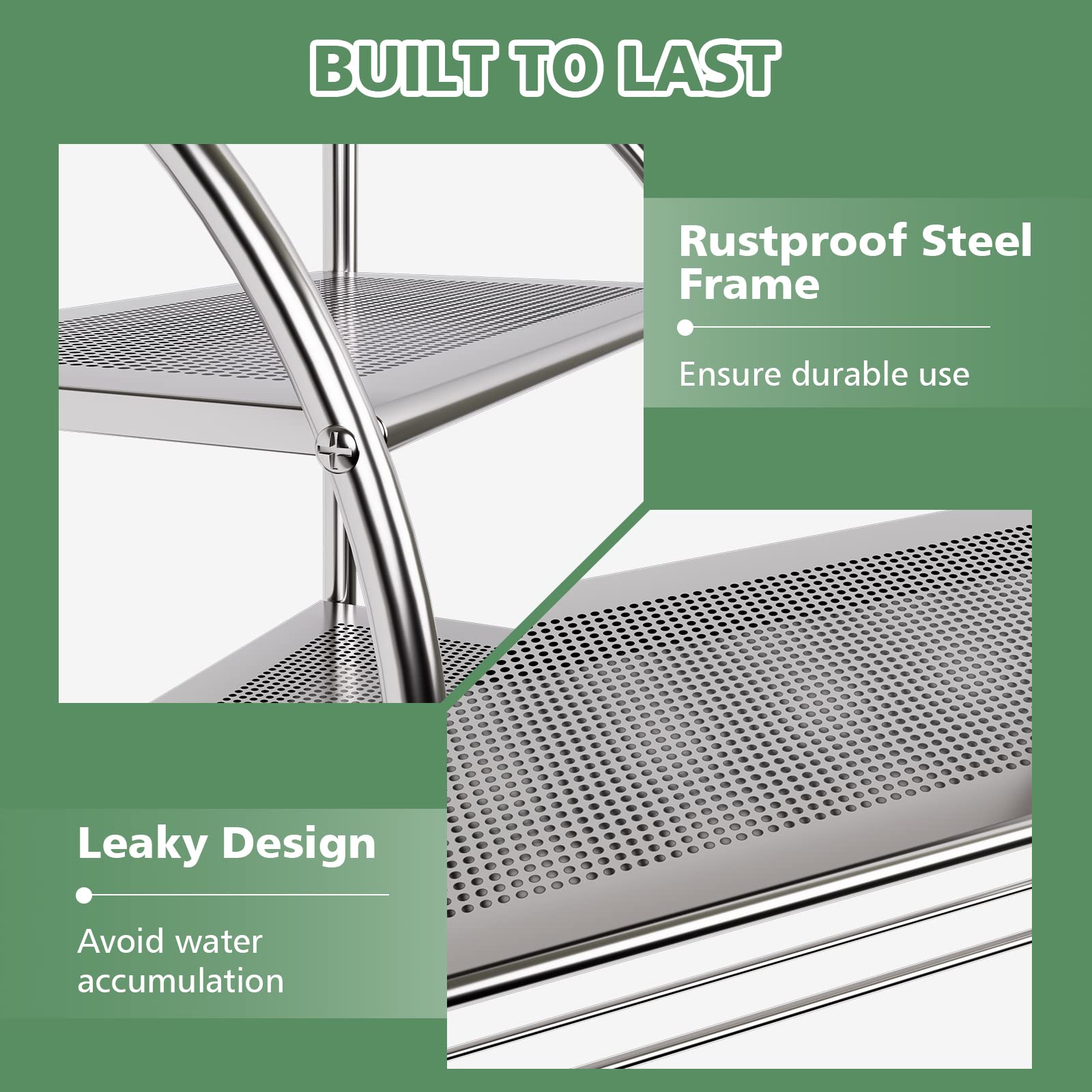 S Afstar 2 Pack Towel Racks For Bathroom, 2-Tier Chrome Bathroom Towel Holders With Leaky Design Shelves & Towel Bars, Wall Moun