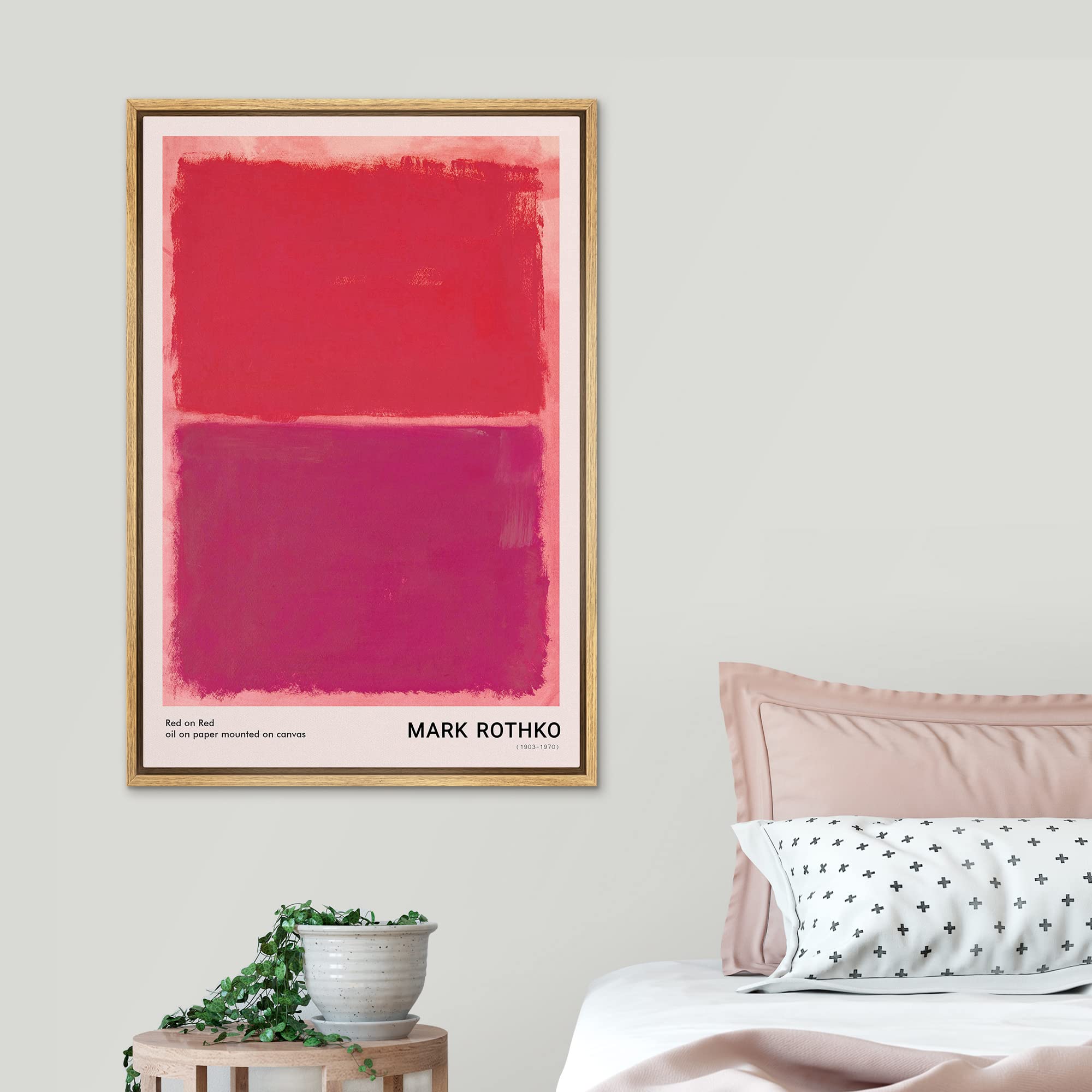 Signleader Framed Canvas Print Wall Art Mark Rothko Red Mid-Century Blocks Abstract Shapes Illustrations Fine Art Contemporary R