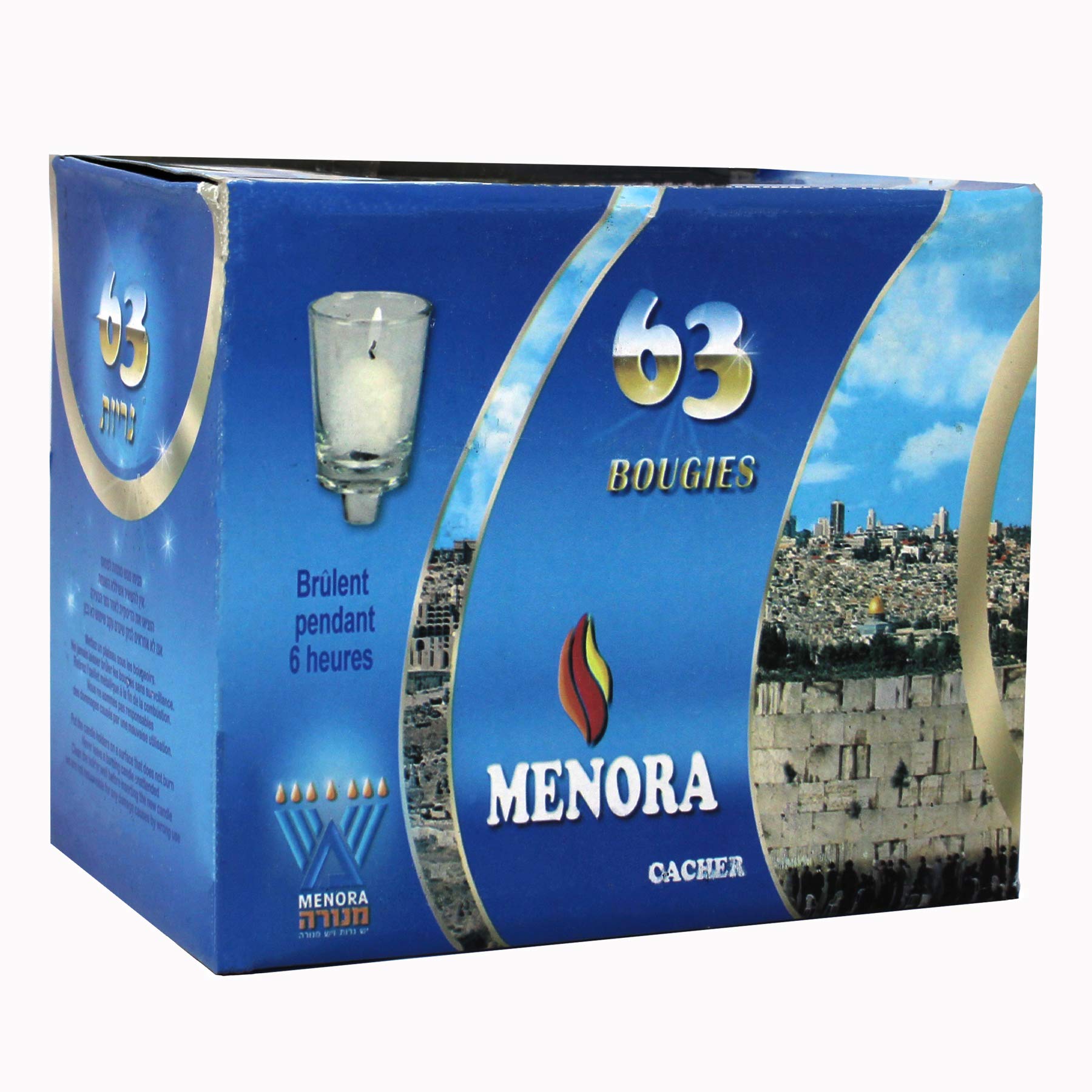 neironim Shabbat Candles 6 Hour Burn time neriot White Votive use in neronim Glass Cups -63 votives in The Box