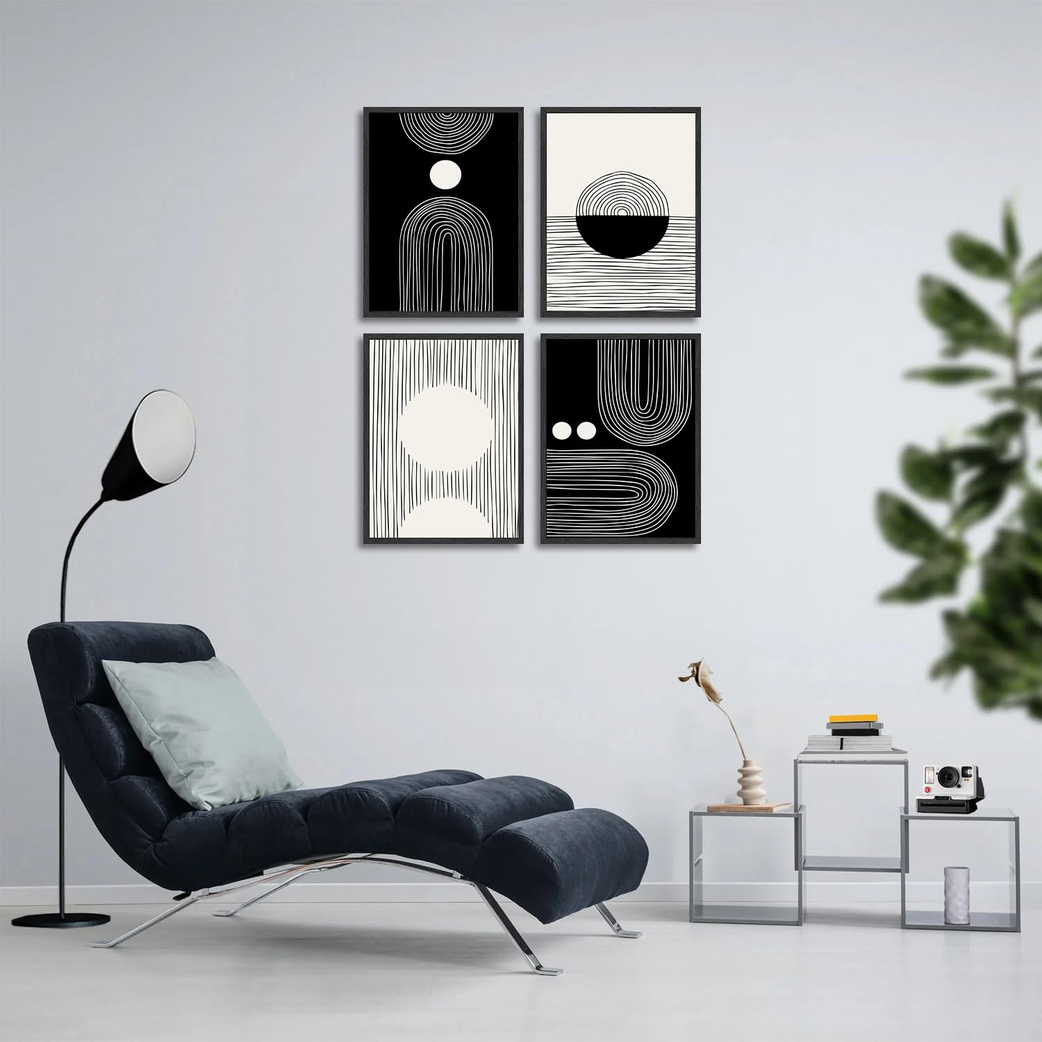 Dazzlewall Boho Black And White Wall Decor Poster Abstract Geometric Line Wall Poster For Bedroom Living Room Decor 12X16 In Unf
